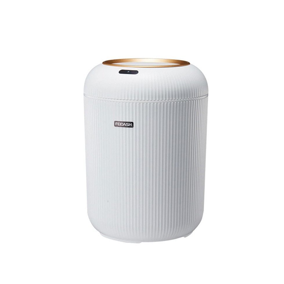 POPOLIC Mülleimer Intelligenter Sensor-Mülleimer, Haushaltsmülleimer, 9.5L, weiß, geeignet für Küche, Badezimmer, Wohnzimmer und Schlafzimmer