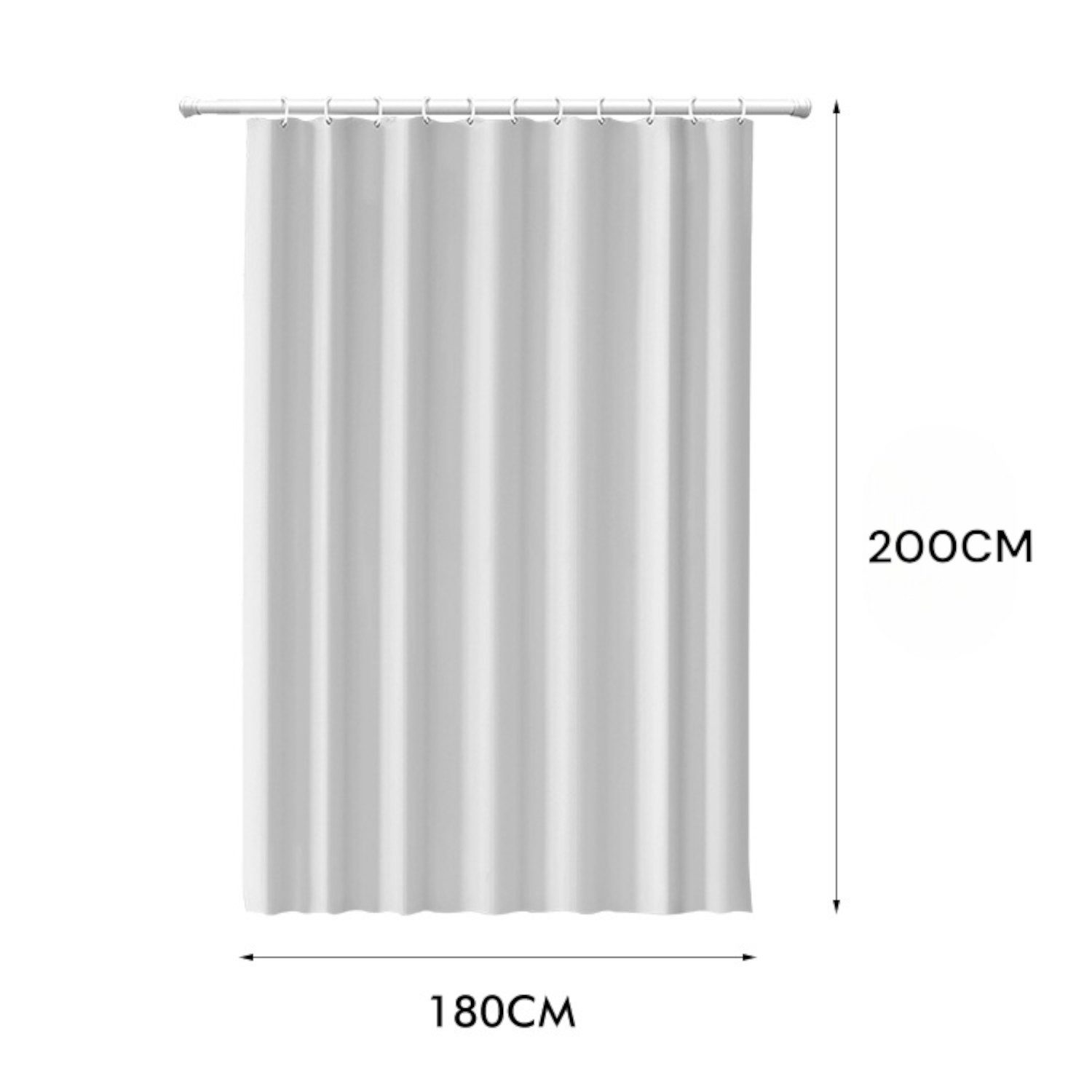 Coradoma Duschvorhang Badewannenvorhang 180x200cm inkl. Ringe für Dusche Vorhang, Breite 180cm, Höhe 200cm, wasserabweisend, anti-bakteriell