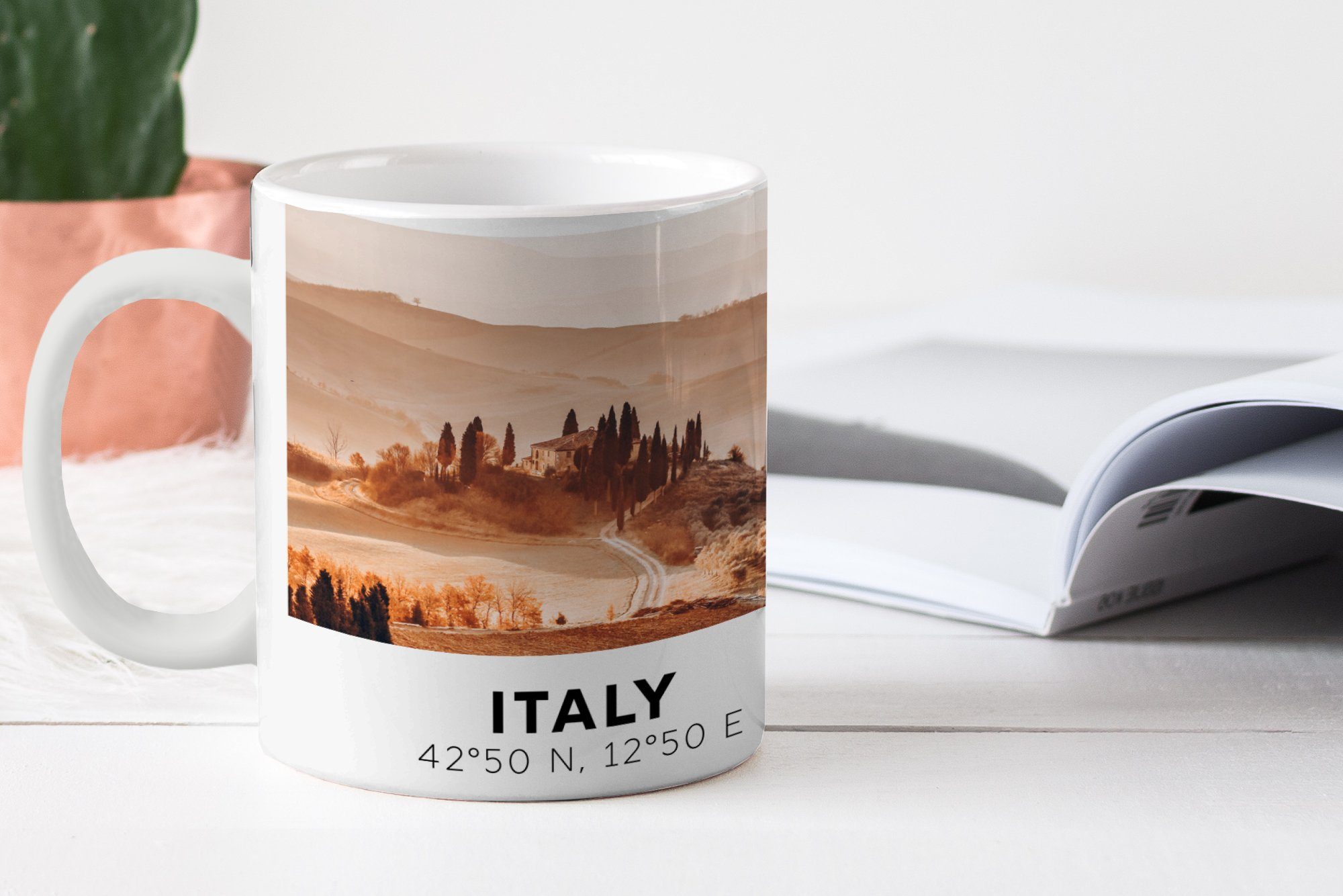 Landschaft, - MuchoWow Italien Toskana Kaffeetassen, Tasse Teetasse, Geschenk Teetasse, - Keramik, Becher,