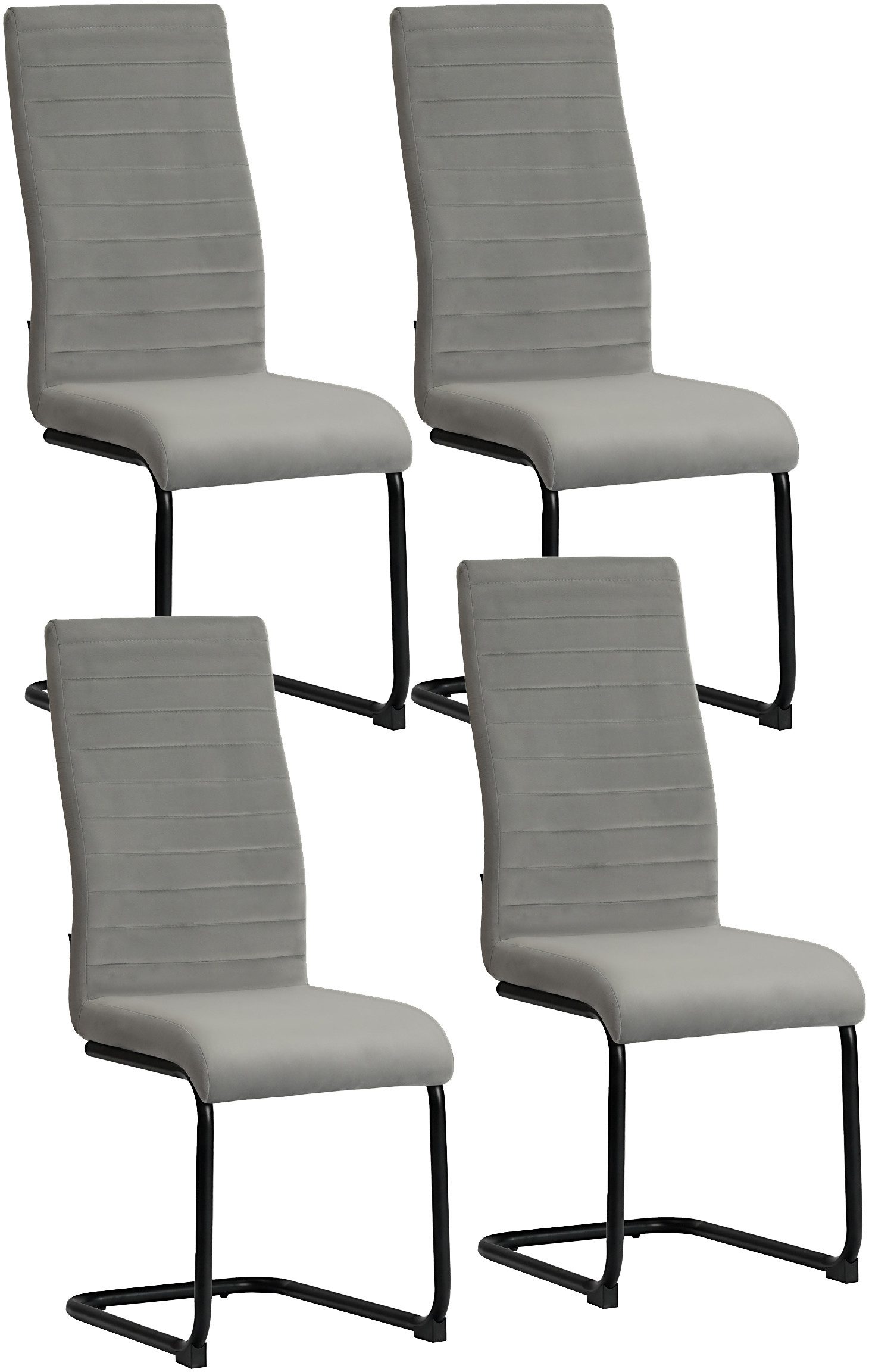 OTTO home Essgruppe Elbach, (Set, 5-tlg), ausziehbar 120-160 cm, Hochglanz, Tischgruppe Freischwinger