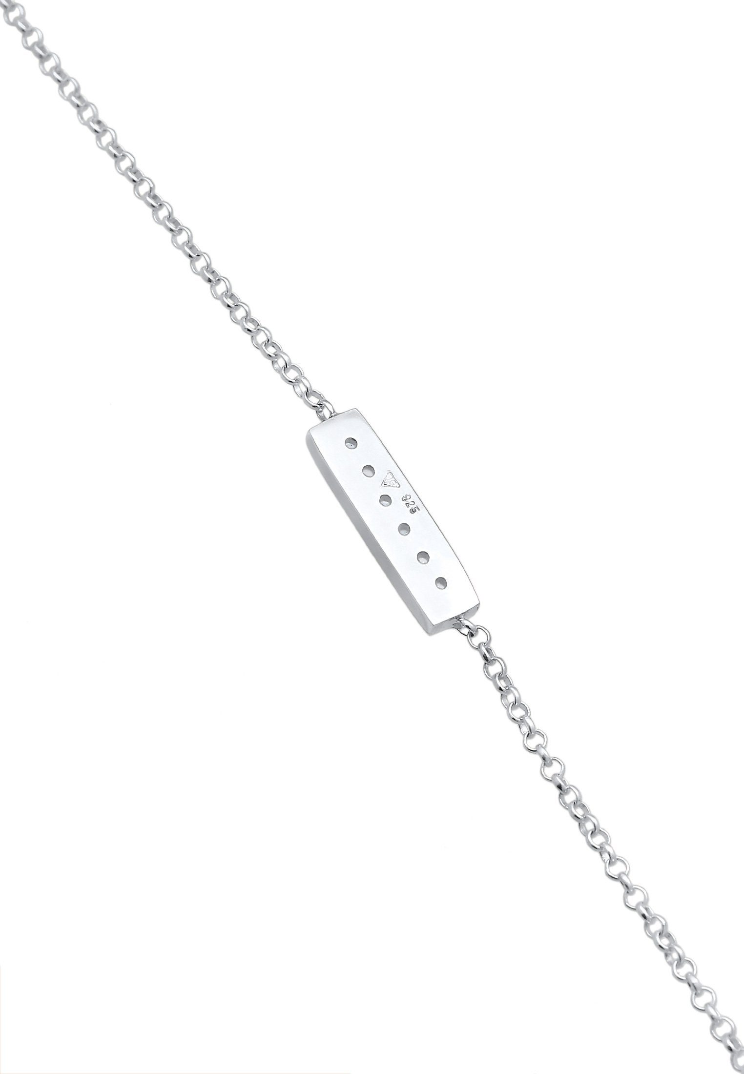 Silber, Design Anhänger Armband Zirkonia Rechteck Geo Elli 925