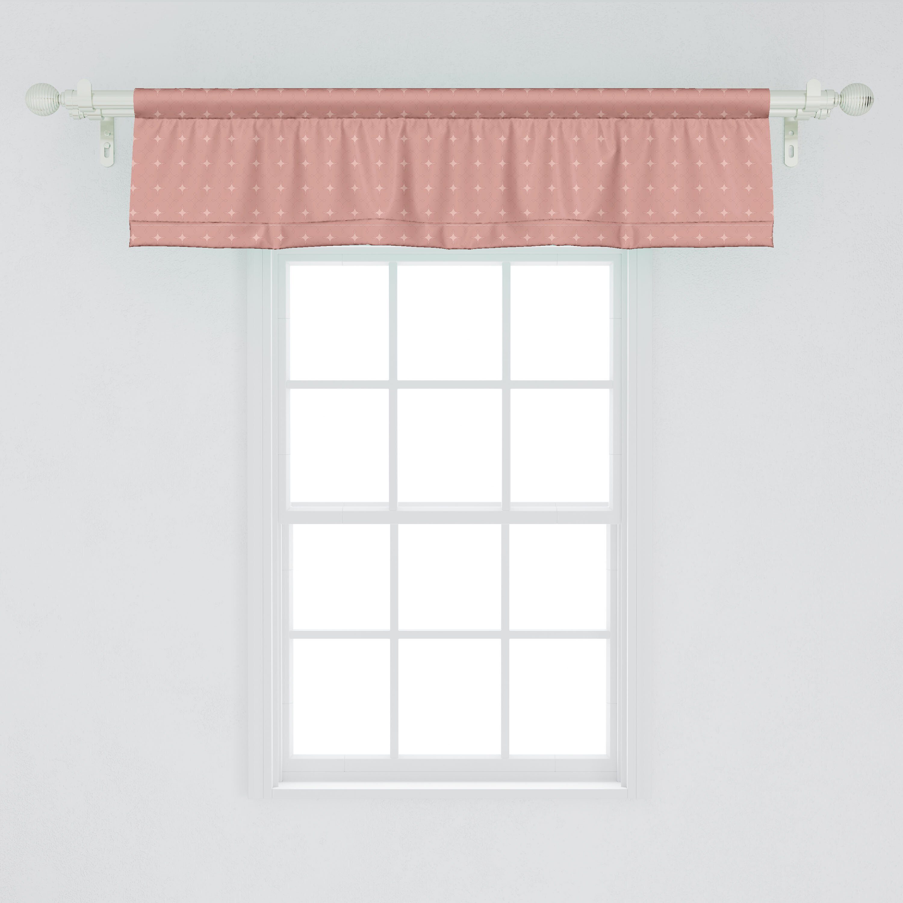 Scheibengardine Vorhang Volant für und Simplistic Rhombus Schlafzimmer mit Retro Dekor Stangentasche, Drucken Küche Microfaser, Abakuhaus