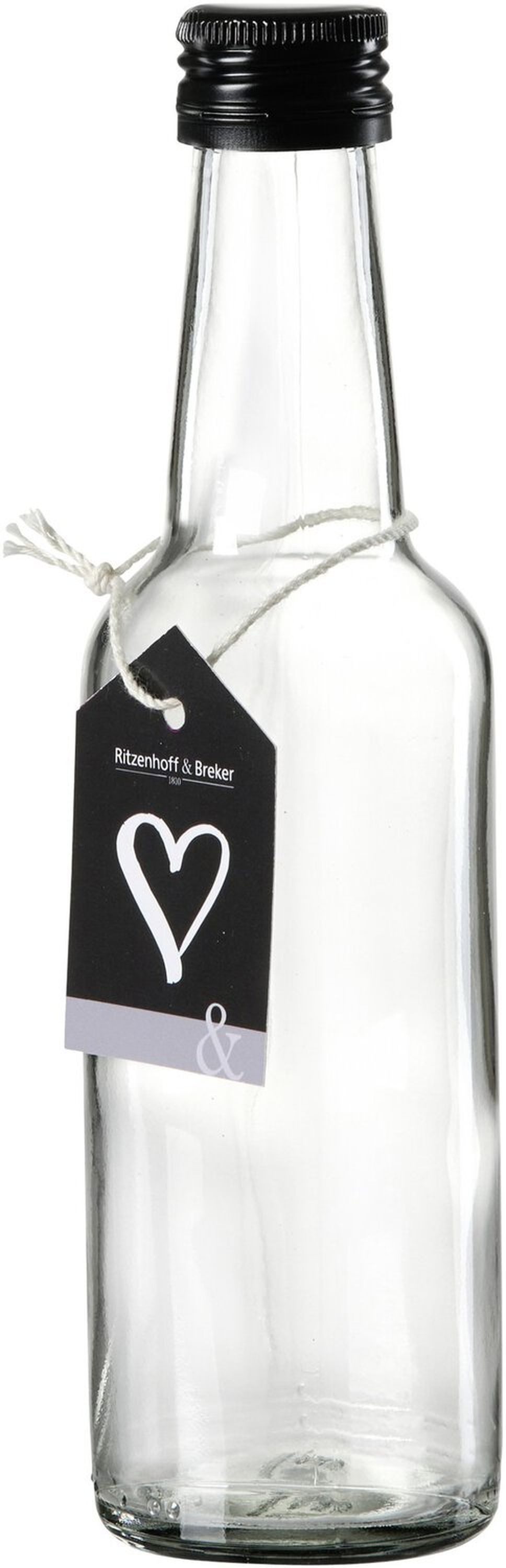Ritzenhoff & Breker Vorratsglas Mara Vorratsflasche 250 ml aus Glas mit dichtem Verschluss, Glas, luftdicht aromaschützend