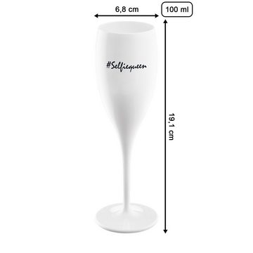 KOZIOL Sektglas CHEERS NO. 1 Sektglas Superglas mit Druck 100 ml, Kunststoff