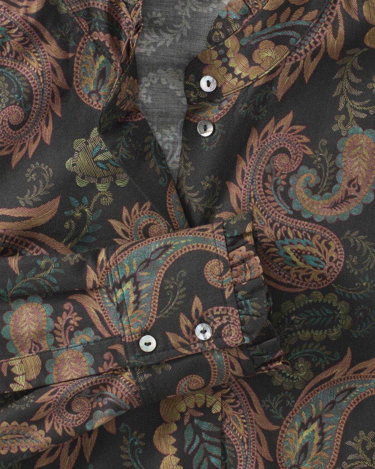 Reitmayer Langarmbluse Stehkragenbluse mit Paisley-Muster