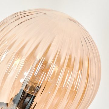 hofstein Stehlampe Stehlampe aus Metall/Riffelglas in Schwarz/Bernstein, ohne Leuchtmittel, Leuchte mit Glasschirmen (12cm), dimmbar, 6xG9, ohne Leuchtmittel