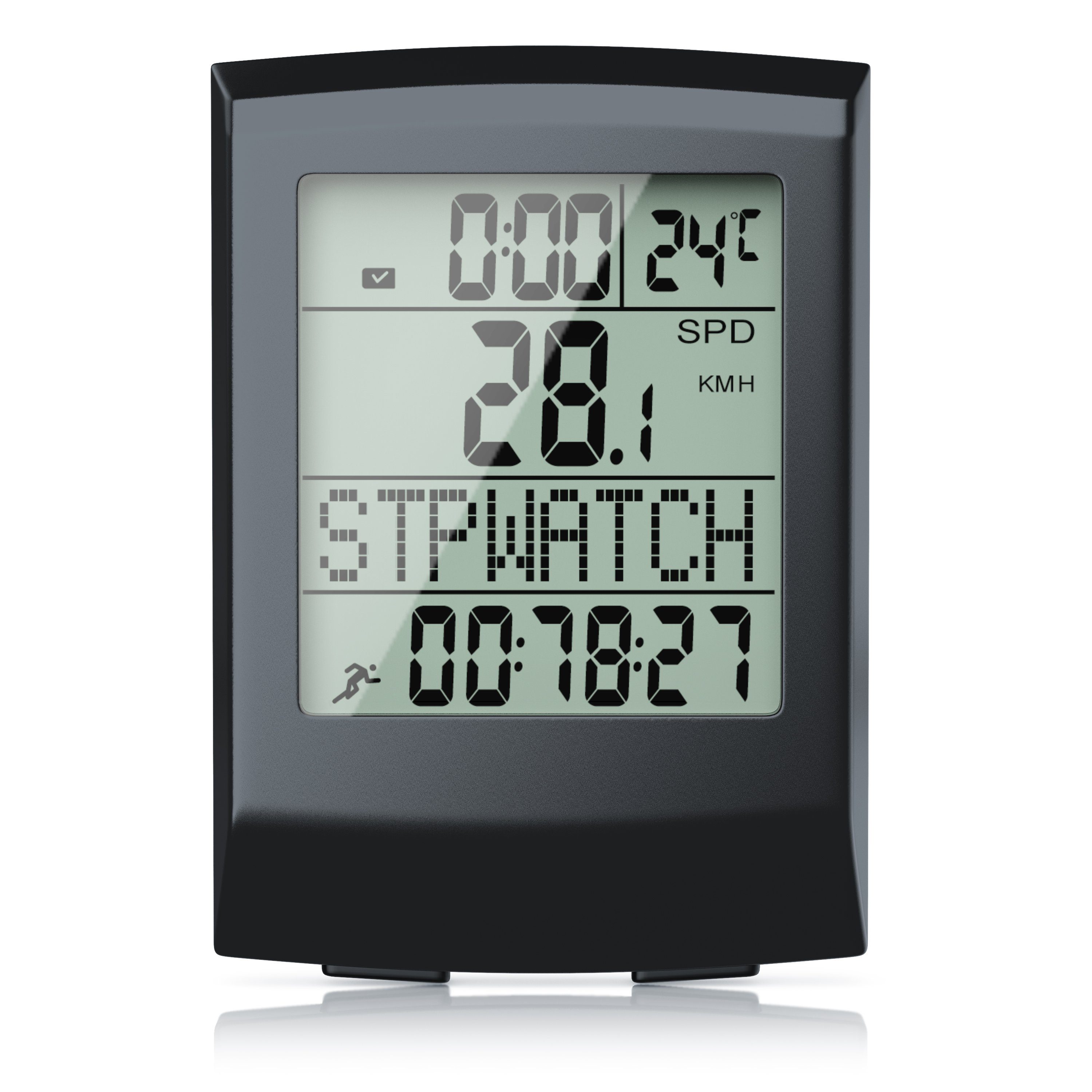 Aplic Fahrradcomputer kabellos, Sport Fahrradtacho, Radcomputer, Tachometer, 13 Funktionen, inkl. Geschwindigkeitssensor, Temperaturanzeige Hintergrundbeleuchtung