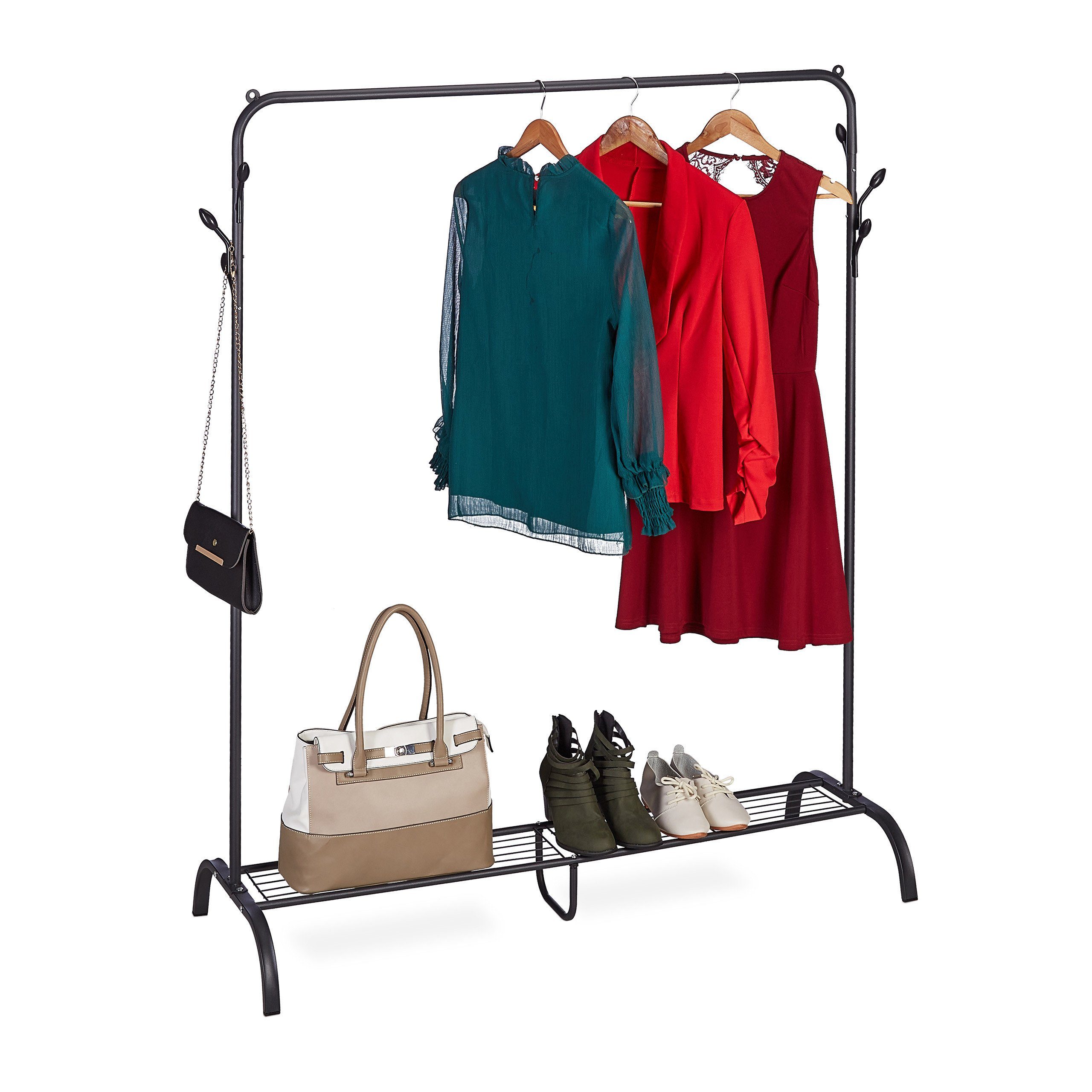 relaxdays Kleiderständer mit Ablage & Hake, günstig online kaufen