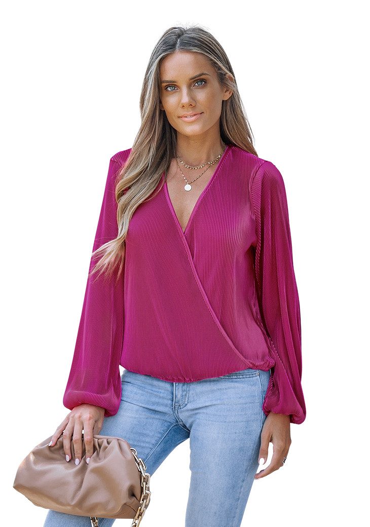 Cupshe Blusentop Umwicklungsbluse mit Falten günstig online kaufen