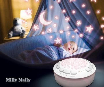 LeNoSa Projektionslampe Baby-Kinderzimmer Nachtlicht Spielzeug Plüschtier und Projektor, Sternenhimmel mit Melodien, Schaf, Fuchs