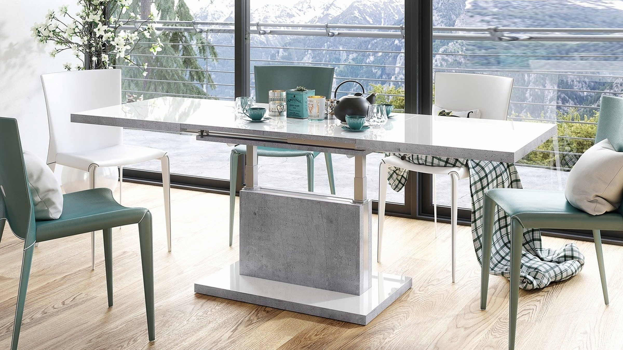 Mazzoni Couchtisch Aston Weiß Hochglanz / günstig online kaufen