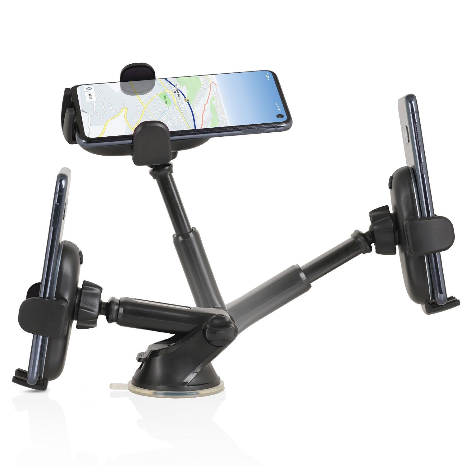 Wicked Chili Smartphone-Halterung KFZ Handyhalterung mit Saugnapf + Adapter Armaturenbrett Universal, (1er Set, 2-tlg., Auto Handyhalterung mit Teleskoparm von  – Bild 5 von 5