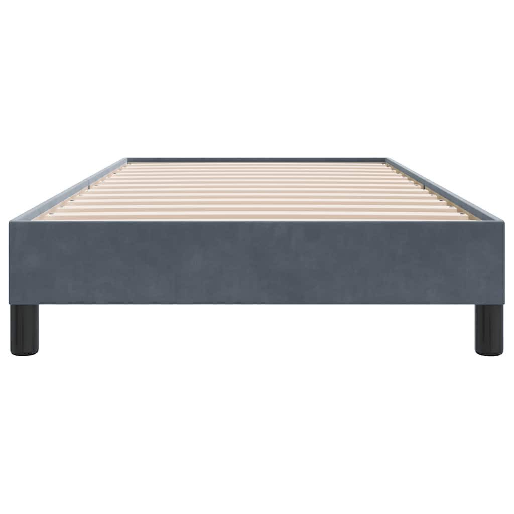 vidaXL Bett Boxspringbett ohne Matratze Dunkelgrau 90x210 cm Samt – Bild 4 von 5
