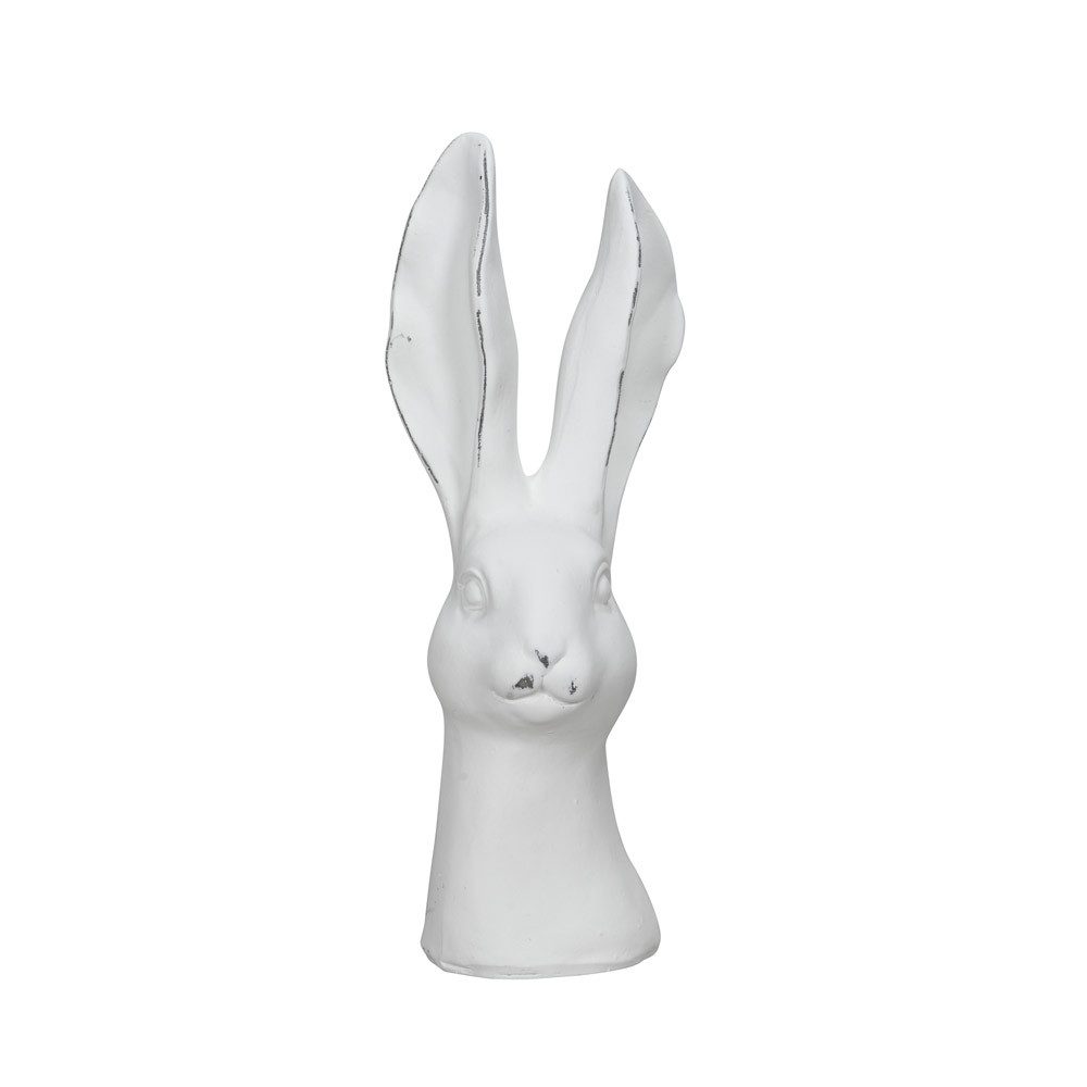 Posiwio Dekoobjekt Hasenbüste EMIL weiß aus Polyresin H23,5cm Osterhase Deko Ostern moder
