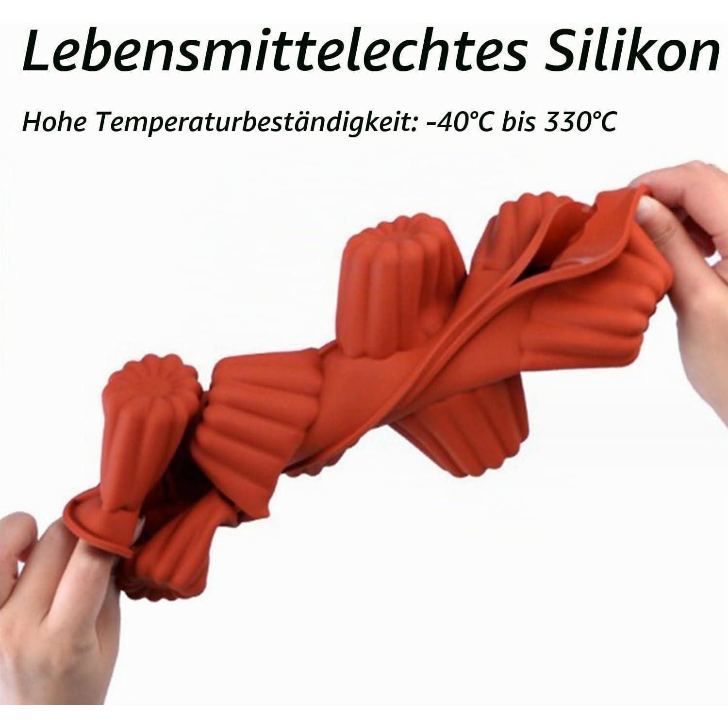 LuxusKollektion Silikonform Silikonform Mini Cannelé 12er Ziegelrot, (2-tlg) – Bild 3 von 5