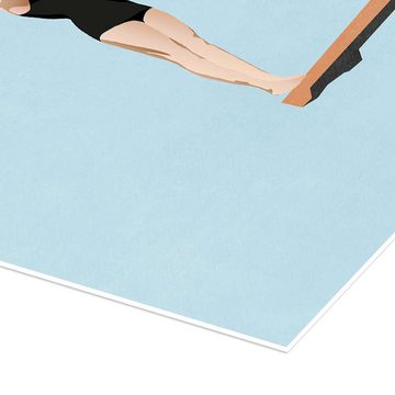 Posterlounge Poster Layla Oz, Bereit zum Rückwärtsspringen, Badezimmer Maritim Illustration