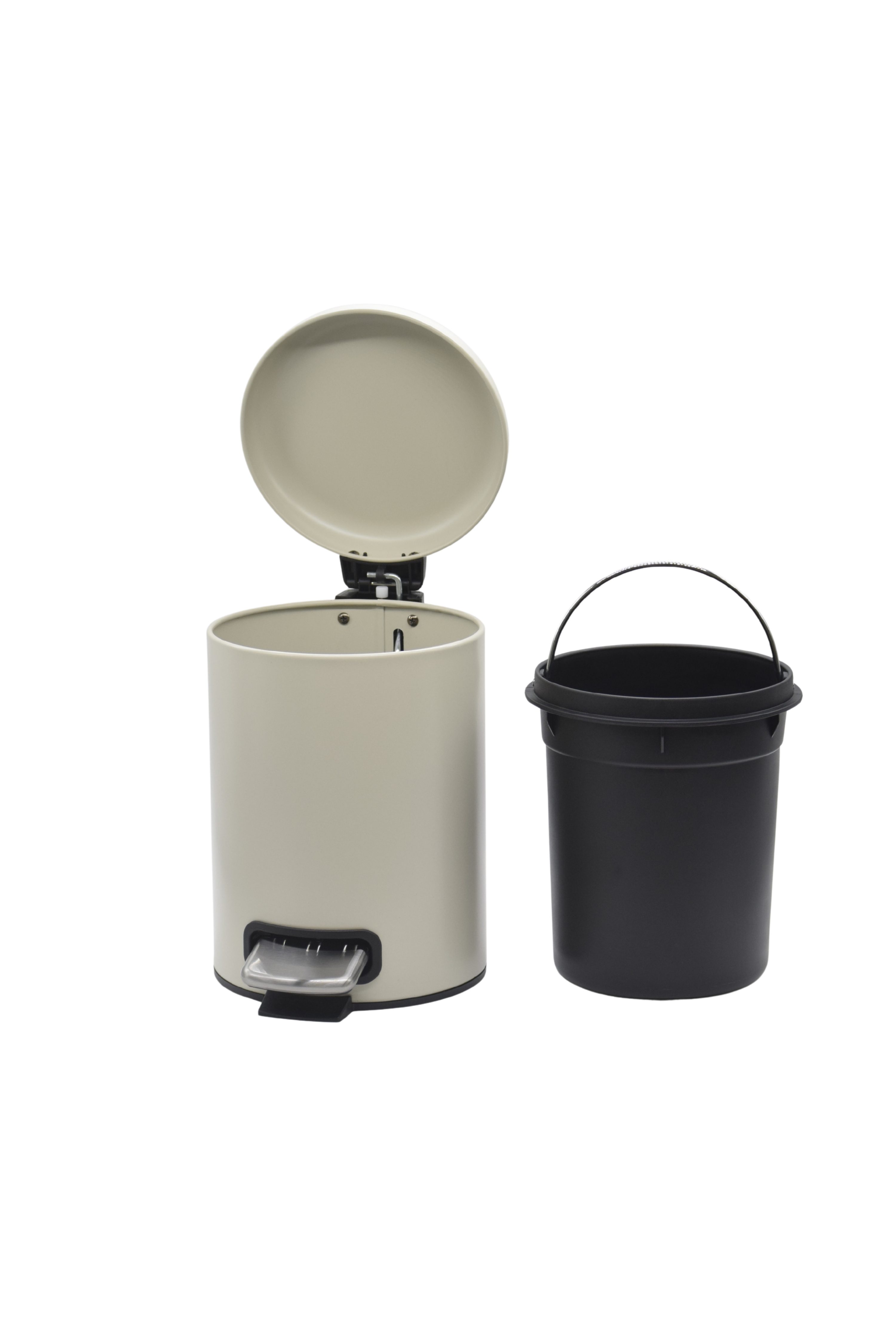 Euroshowers GmbH Kosmetikeimer Classic Offwhite 3 Liter mit Pedal und Inneneimer, mit Pedal und soft-close Deckel