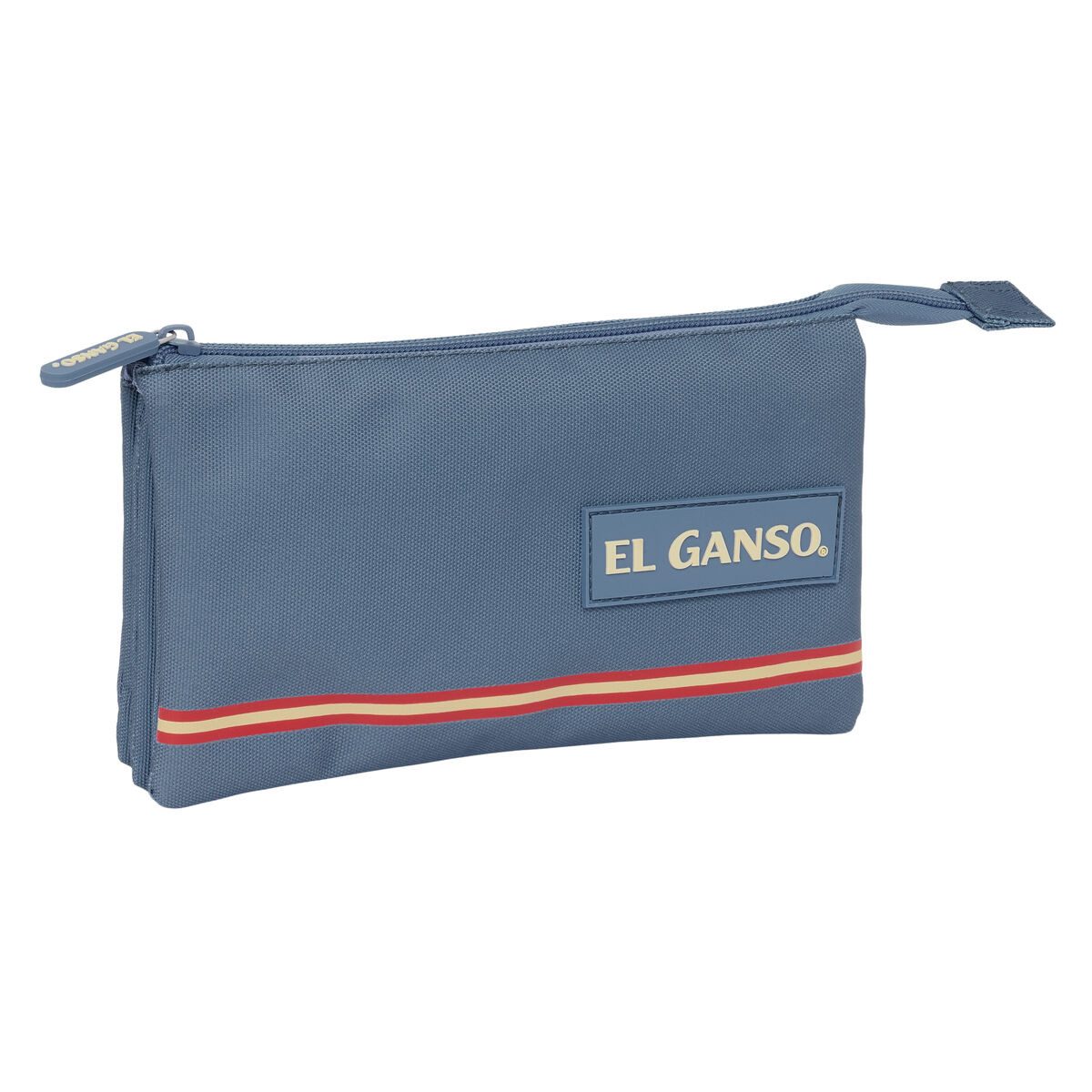 El Ganso Federtasche Dreifaches Mehrzweck-Etui El Ganso Blau 22x12x3 cm für Schule und Reis