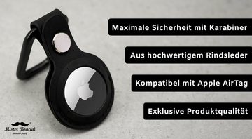 Mister Boncuk Handmade Jewelry Schlüsselanhänger Echtleder Schutzhülle für Apple AirTag mit Karabiner (Anti-Kratz rundum AirTag Hülle, AirTag Schlüsselanhänger mit Karabiner), Airtag Schutzhülle