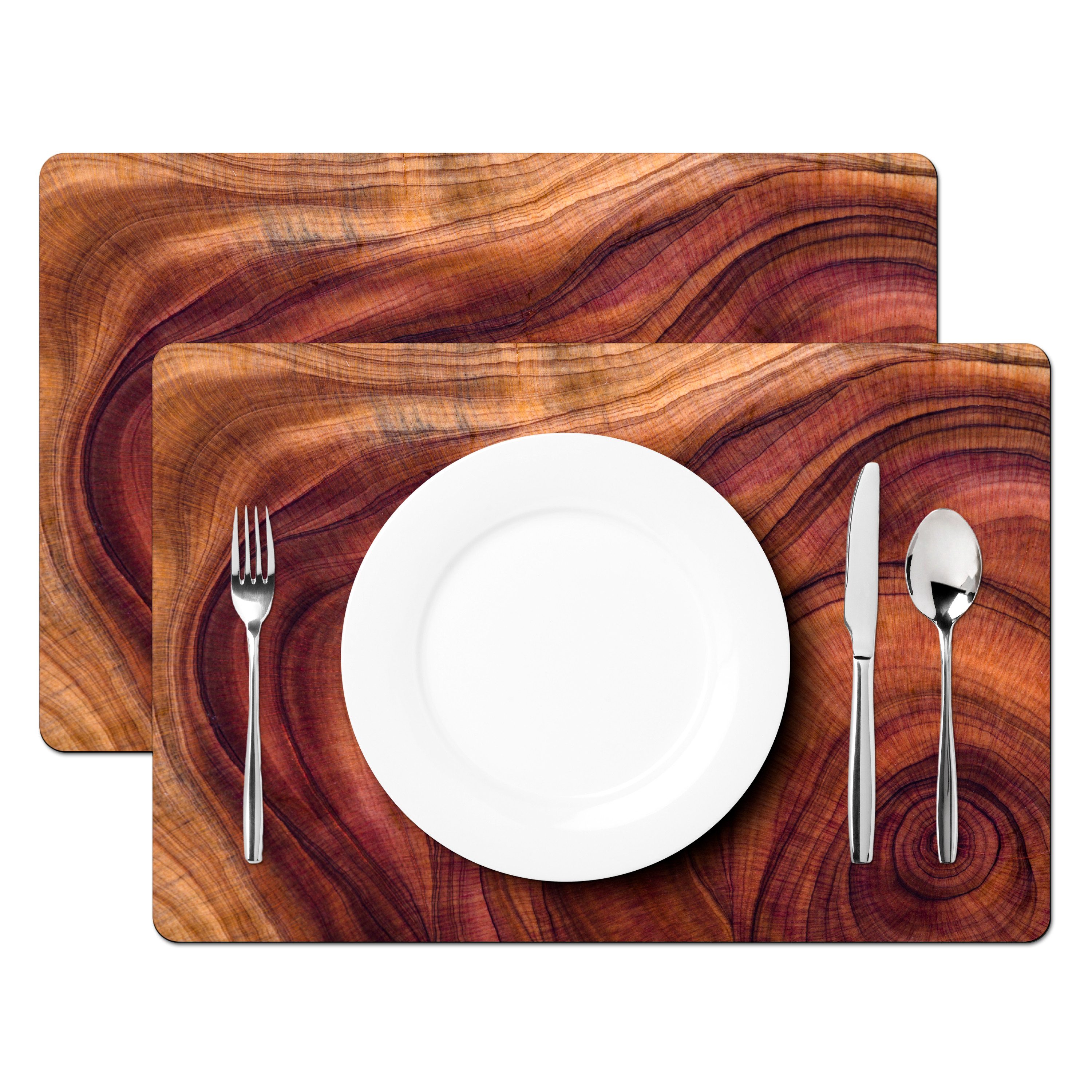 MuchoWow Platzset Glatte Holzstruktur aus geschwungenen günstig online kaufen