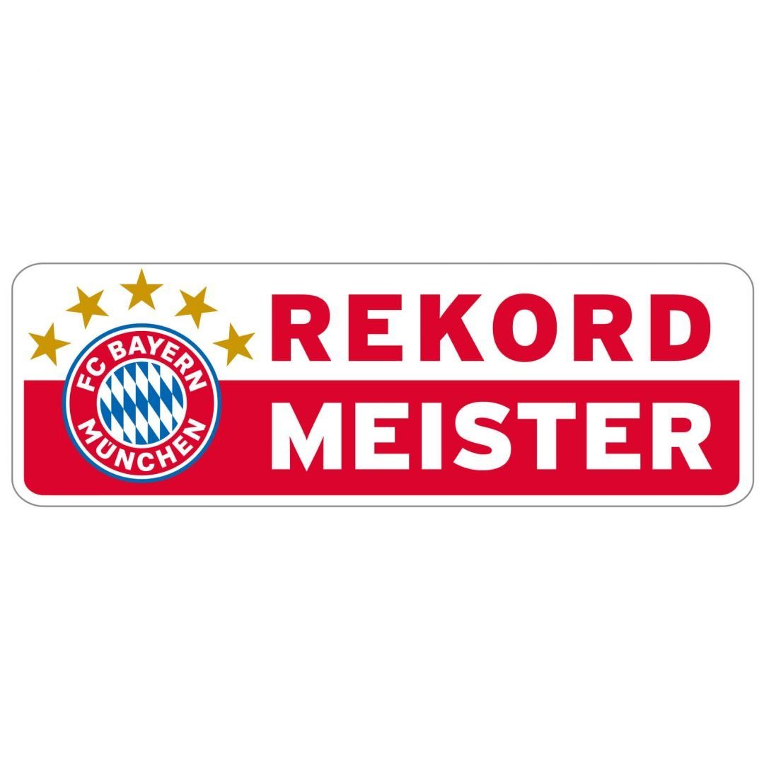 FC Bayern München Wandtattoo Fußball Wandsticker FCB Logo Sterne FC Bayern München Rekordmeister, Wandbild selbstklebend, entfernbar
