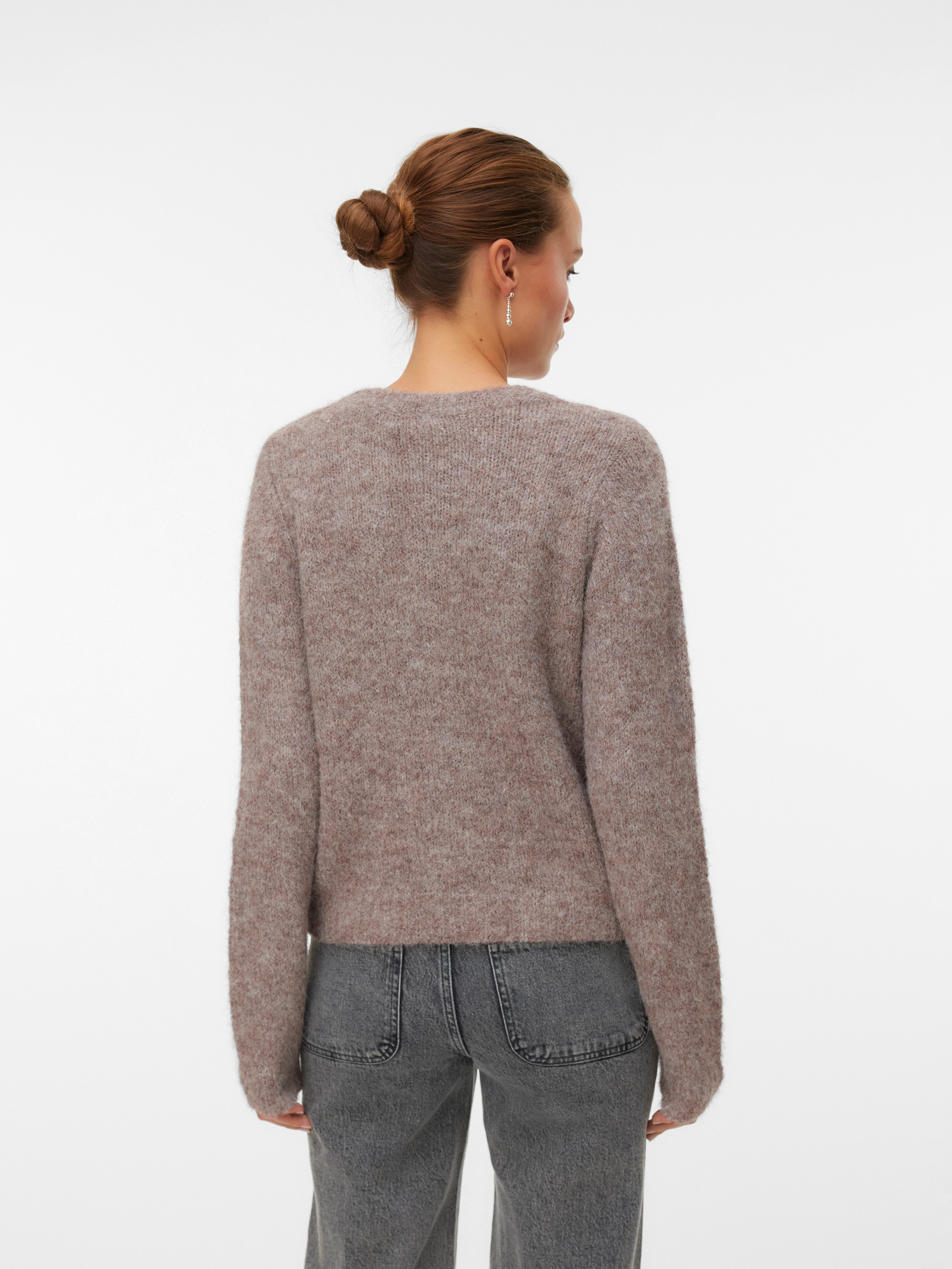 Vero Moda Strickjacke VMNOVAH LS O-NECK BUTTON CARDI GA NOOS Materialmix, regular fit – Bild 4 von 5