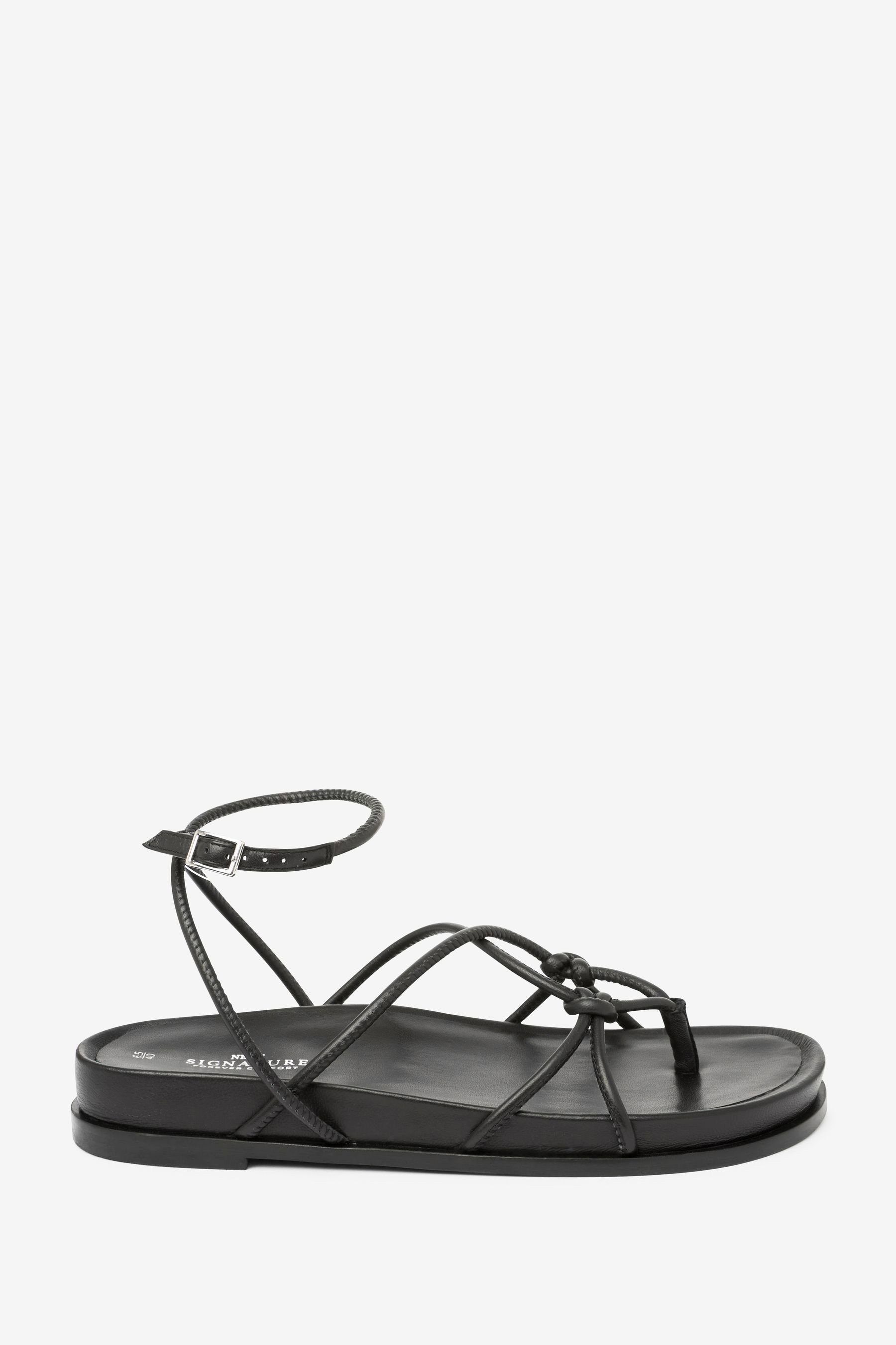 Black mit Knotendetail (1-tlg) Next Forever Comfort® Sandale Ledersandalen