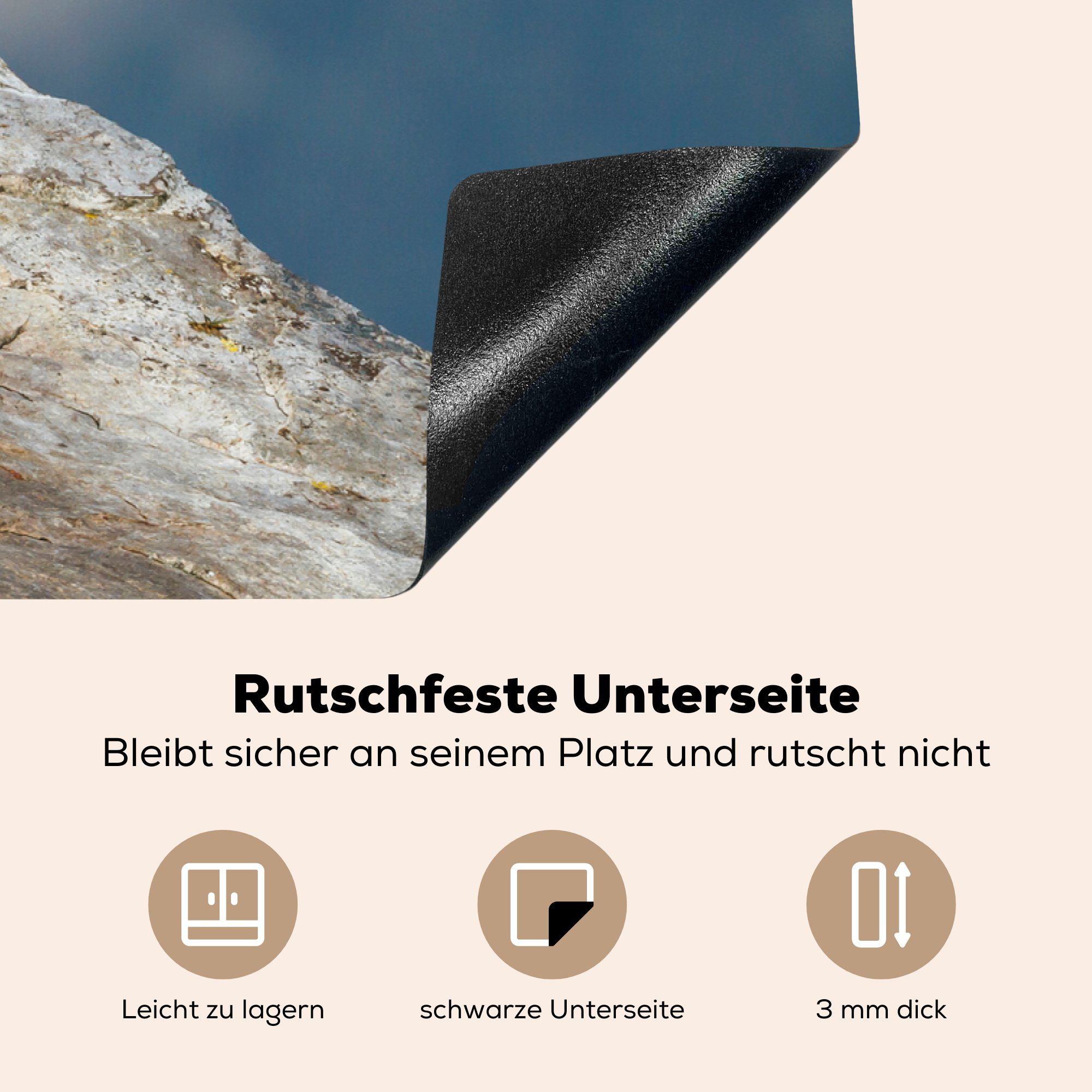 81x52 küche, Vinyl, von (1 tlg), Ceranfeldabdeckung Schutz Uhu in Herdblende-/Abdeckplatte Cabuerniga für Spanien, im Ein cm, MuchoWow Induktionskochfeld Tal die