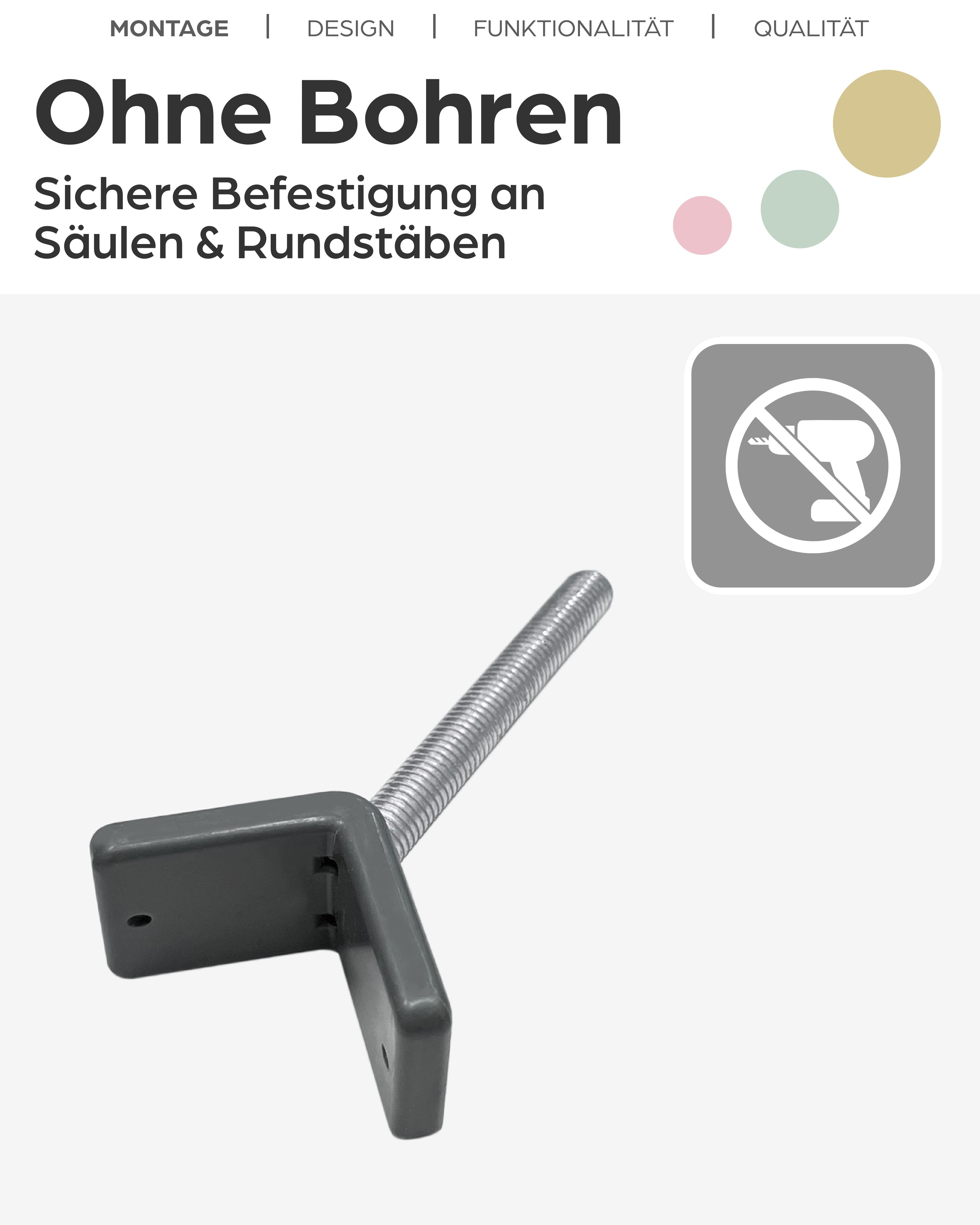 Geuther Türschutzgitter Y-Spindel zur Befestigung (2er-Set) (2 St), zur Montage an Treppengeländern