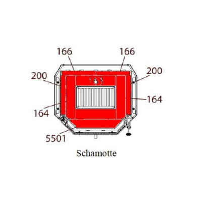 kaminXpert Feuerraumplatten für Haas+Sohn Aarhus 284.17 Kaminofen Ersatzteil Feuerraumauskleidung