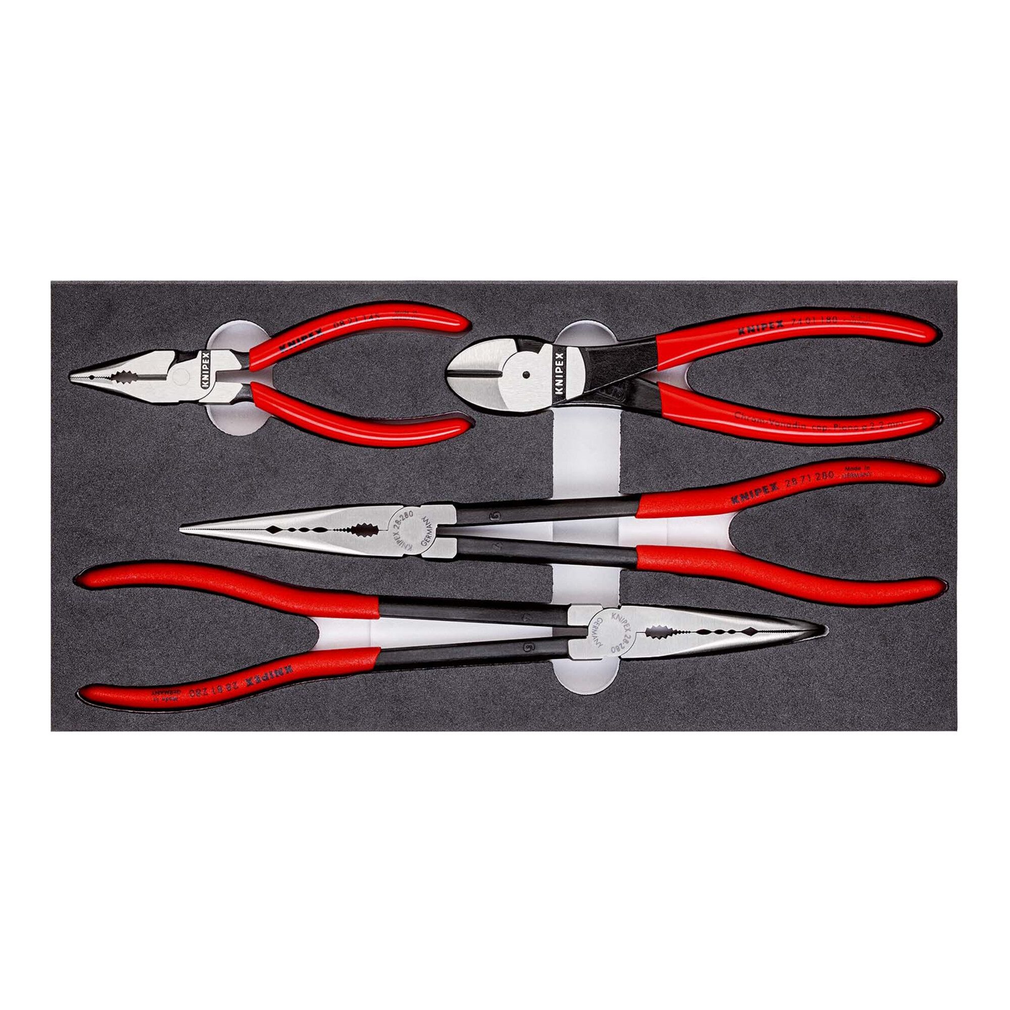 Knipex Zangenset KNIPEX 00 20 01 V16 Zangen-Set in Schaumstoffeinlage 4-teilig