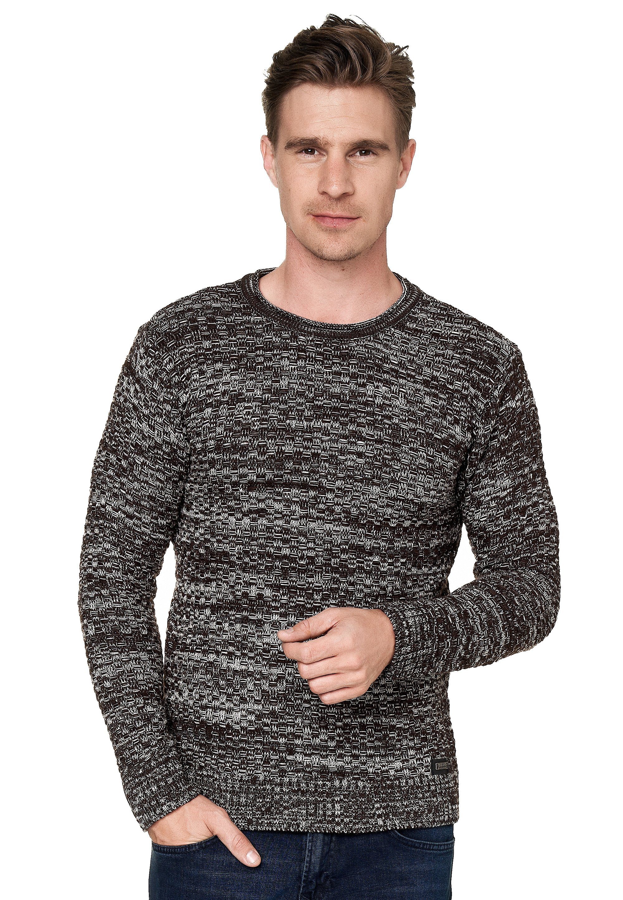 Rusty Neal Strickpullover im melierten Design