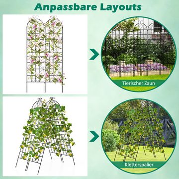 COSTWAY Gartenzaun, 2er Set, Rankgitter für Kletterpflanzen, 220 x 50 cm