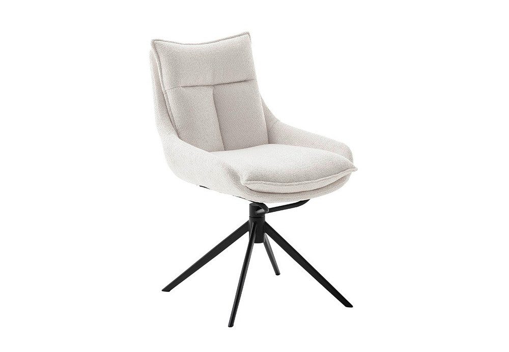 Esszimmerstuhl 2er Set Stuhl Parker, drehbar, weiß / creme