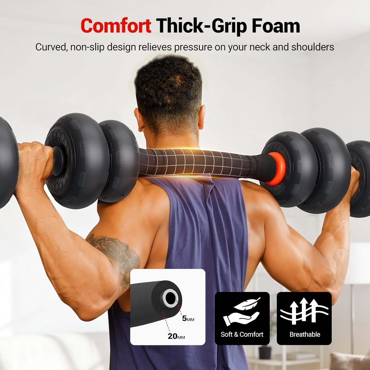 Dripex Hantel Verstellbares Hantelset 4-20 kg, 5-in-1 Krafttraining-Set