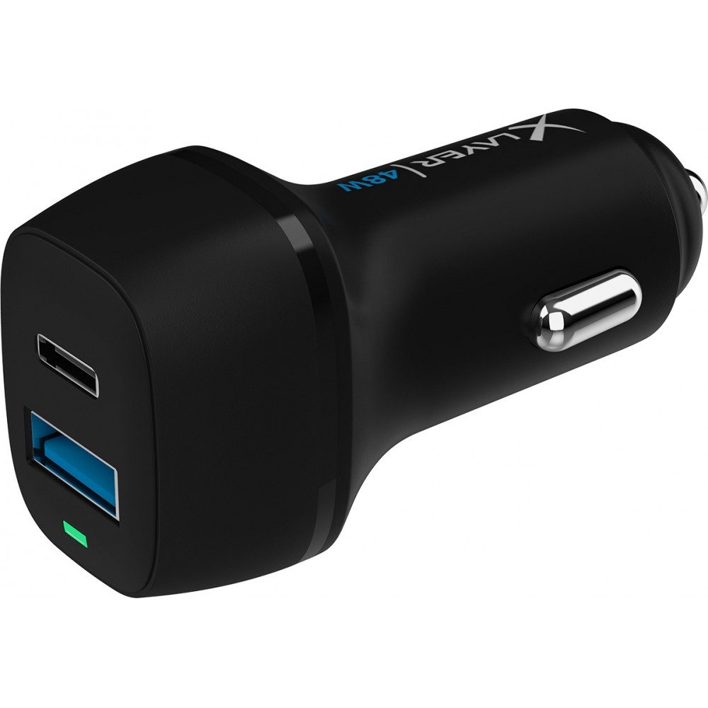 XLayer USB/USB Type-C Kfz-Ladegerät 48W - Auto-Ladegerät USB-Ladegerät