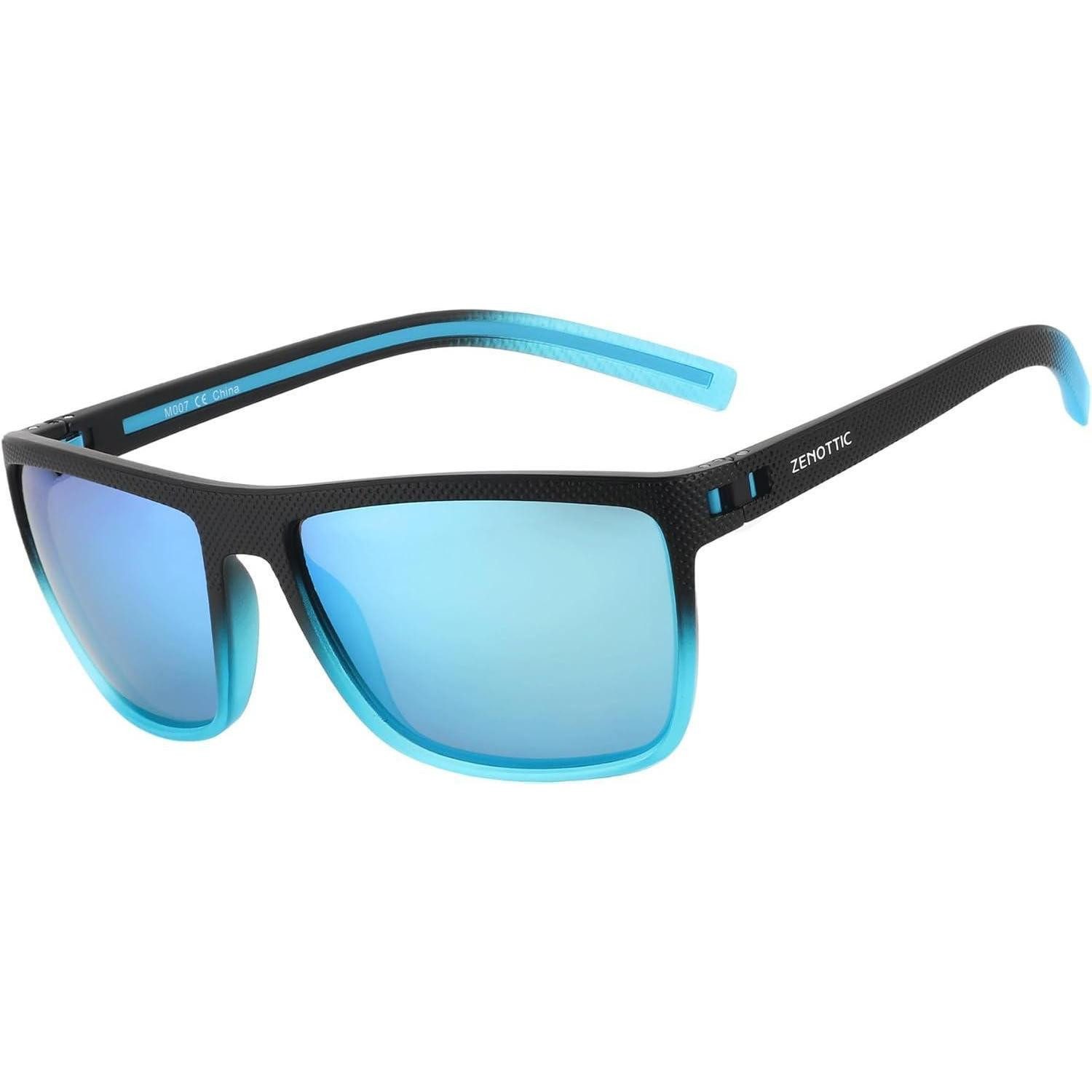 Sonnenbrille Sonnenbrille C17 Schwarzer Kristallblauer Rahmen Blaue Linse