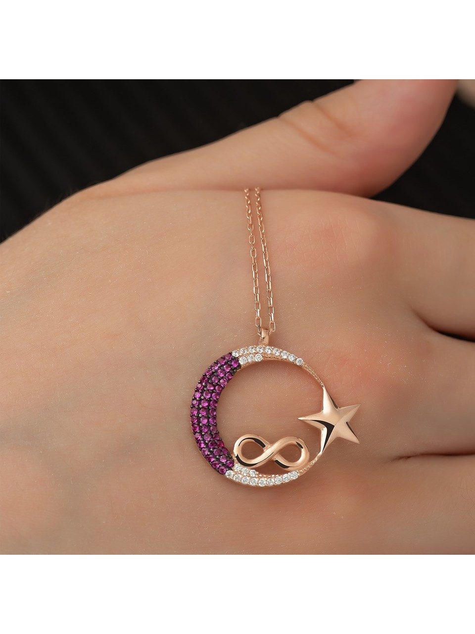 Nisan Ohrring-Set, Silber Halskette – Ayyıldız & Unendlichkeit Symbol mit Z günstig online kaufen