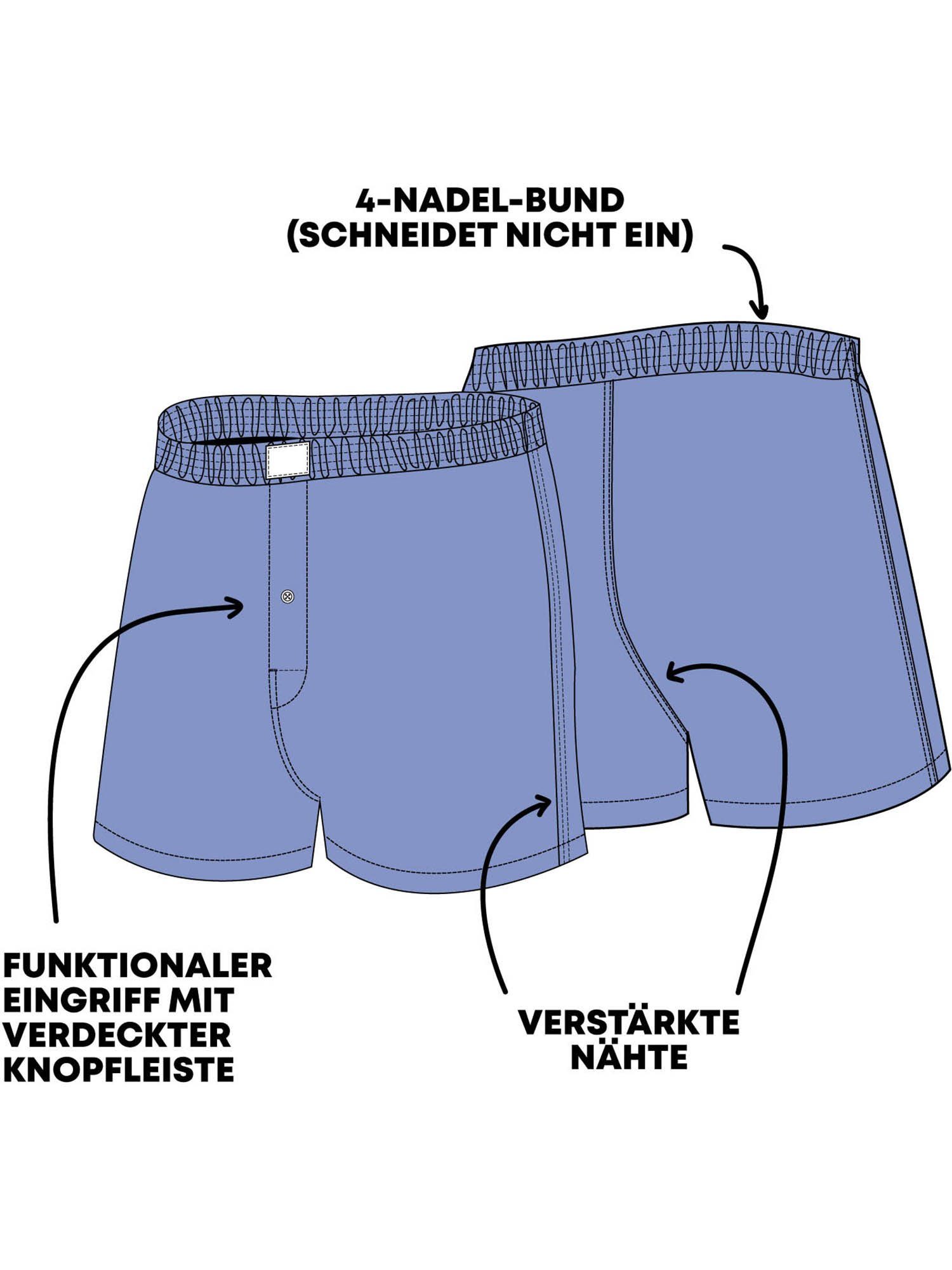 Boxer Loungewear SHORTS Unterhose Set Print (3-St) Sets 13 Unterwäsche HAPPY