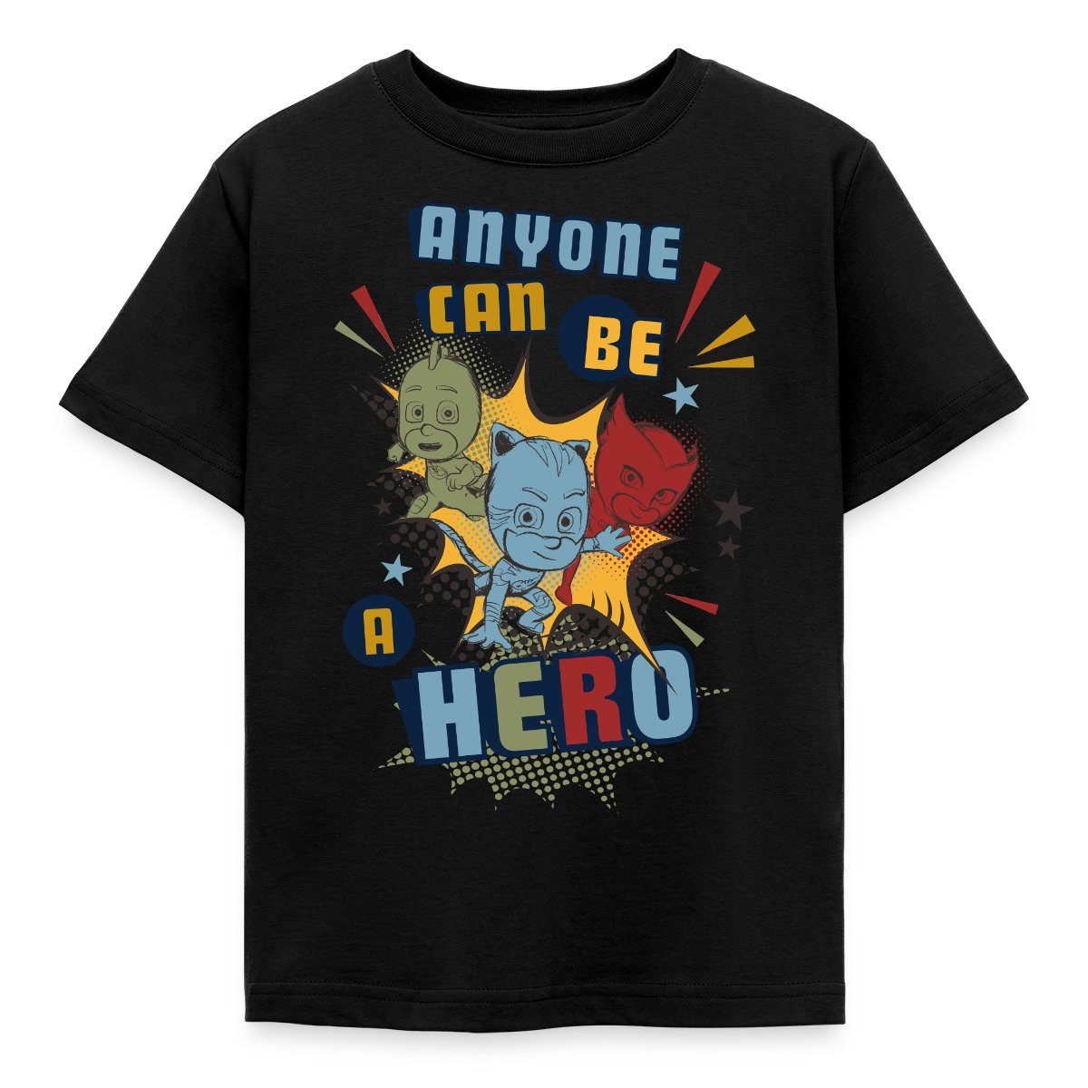 Spreadshirt T-Shirt PJ Masks Anyone Can Be Hero Pyjamahelden Kinder T-Shirt (1-tlg)