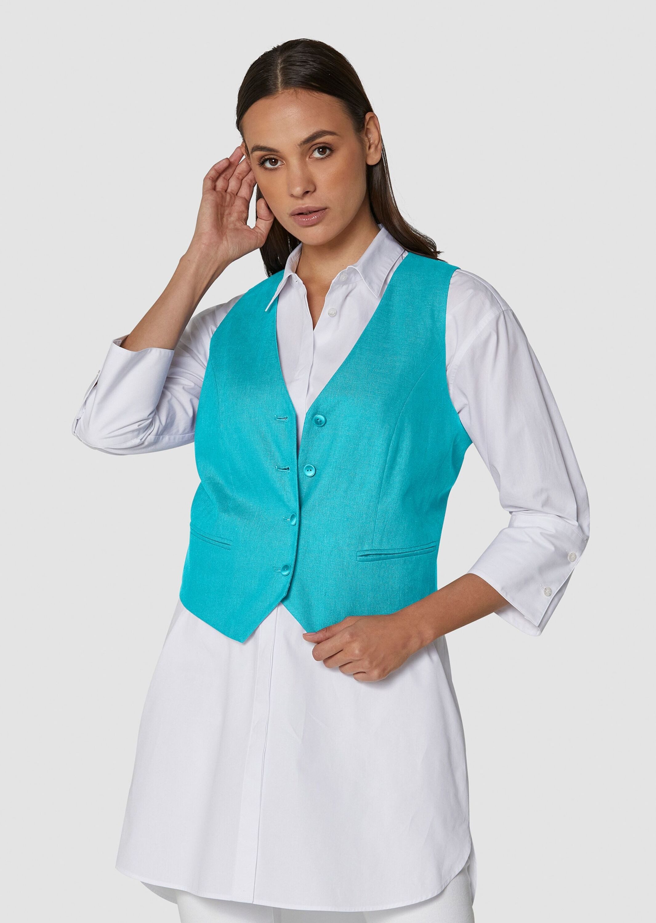 MADELEINE Kurzweste Kurze Leinenweste