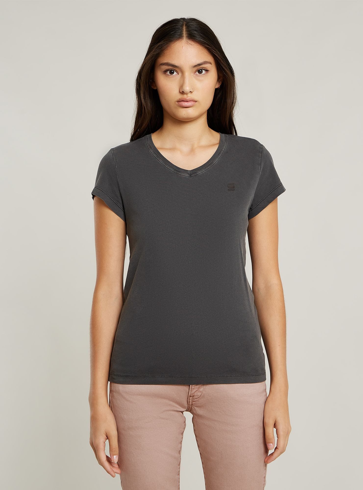 G-STAR T-Shirt Overdyed Eyben Slim V-Neck Top 2.0