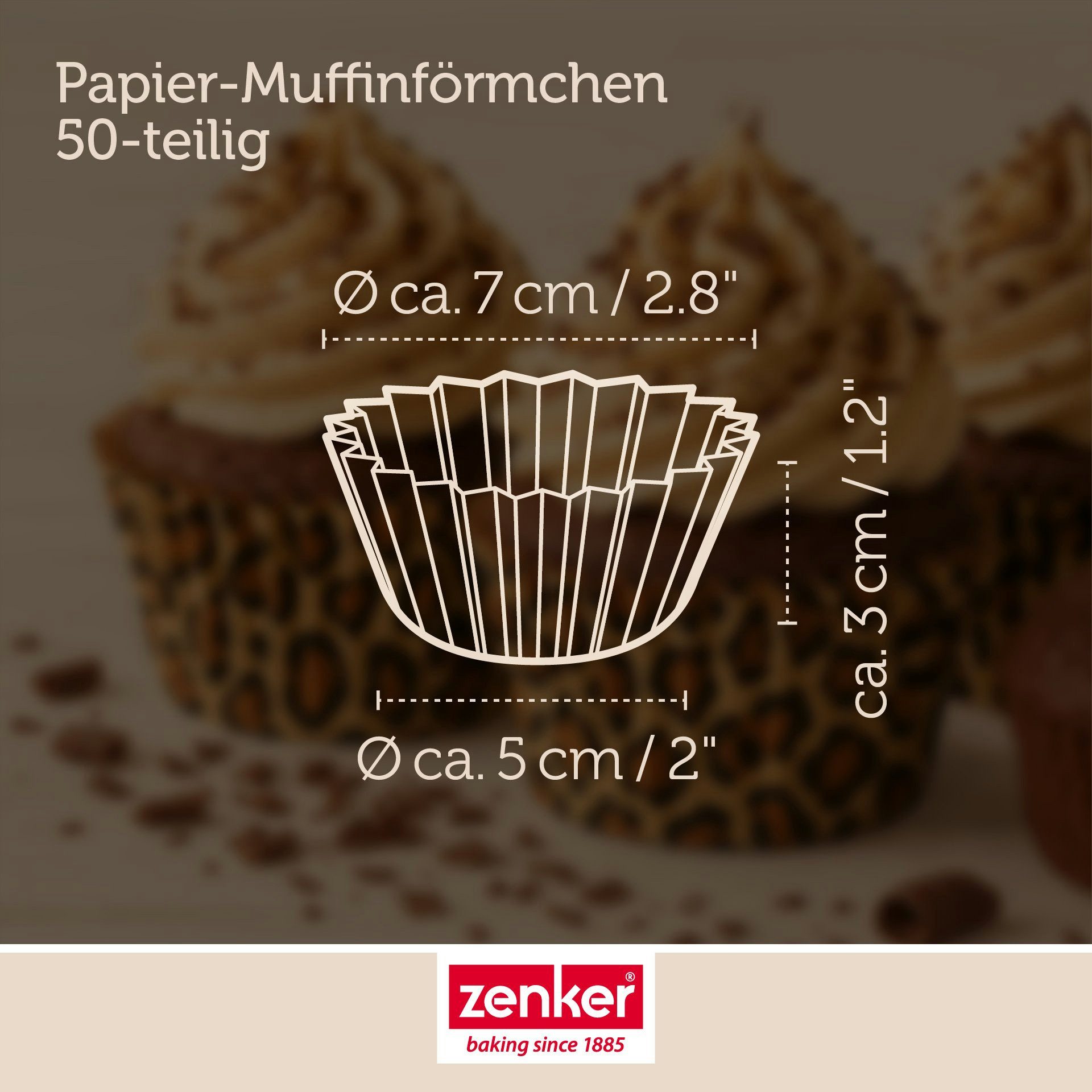 Zenker Muffinform Papier-Muffinformen Leo, Backförmchen, Cupcake Förmchen, Partyzubehör