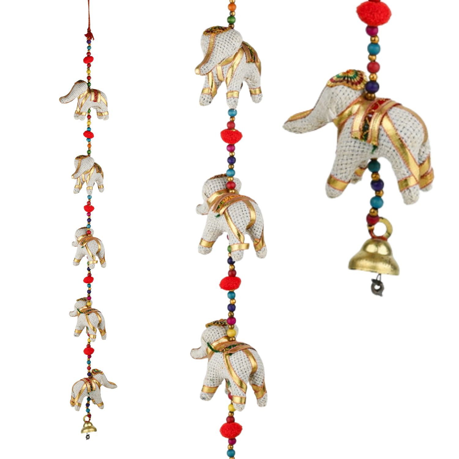Marrakesch Orient & Mediterran Interior Hängedekoration Elefantenzauber hangdecoratie, 80 cm, boho, met kralen en belletjes (1 St), Handarbeit