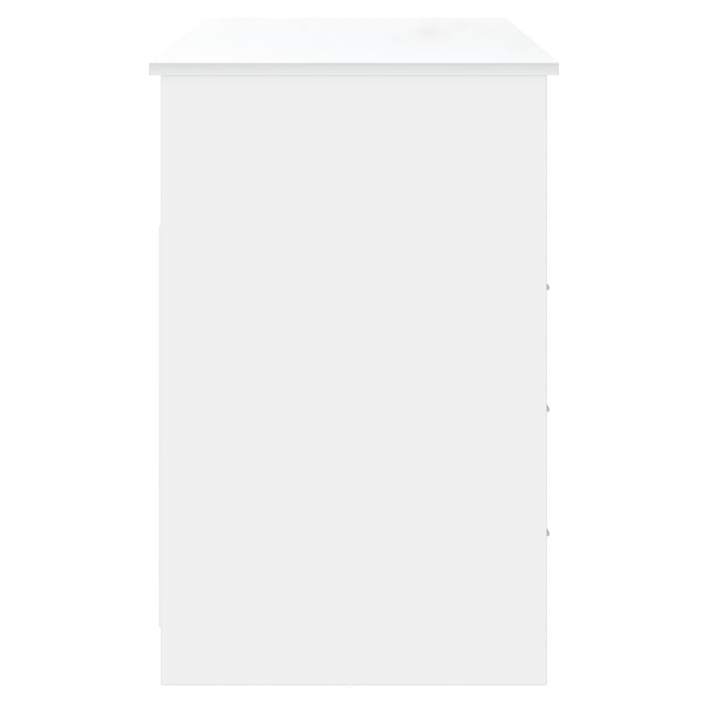 Weiß vidaXL Schubladen cm 102x50x76 Schreibtisch Holzwerkstoff | mit Schreibtisch Weiß Weiß