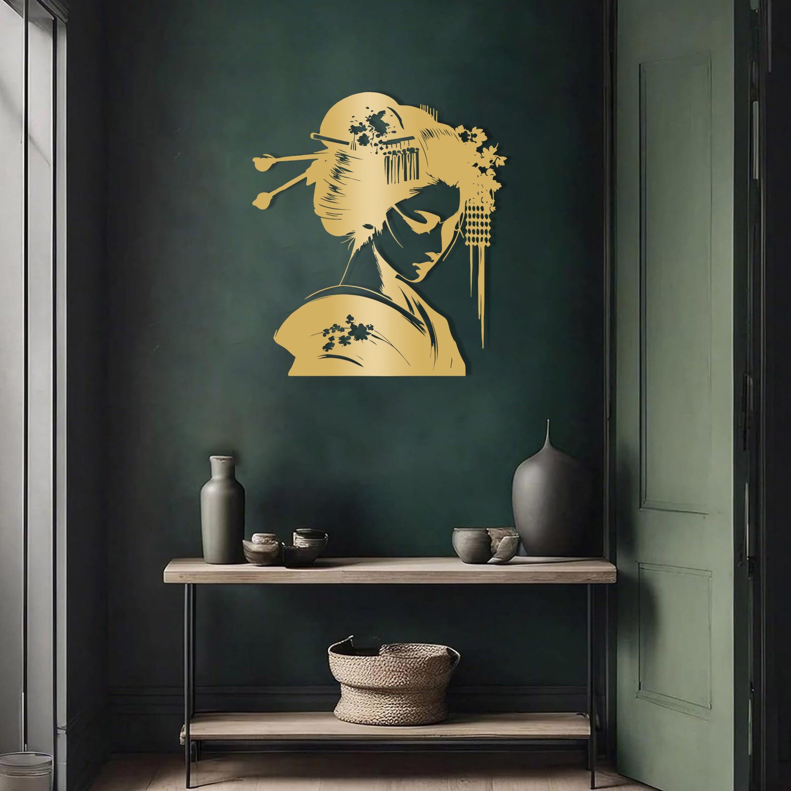 Jumpeak Wanddekoobjekt Japanische Frau Metall Wanddekoration, günstig online kaufen