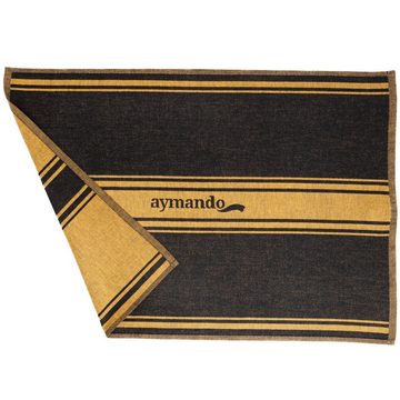 Aymando Geschirrtuch Black-Gold Lines, (Set, 3-tlg., Ägyptische Baumwolle), 50x70 cm