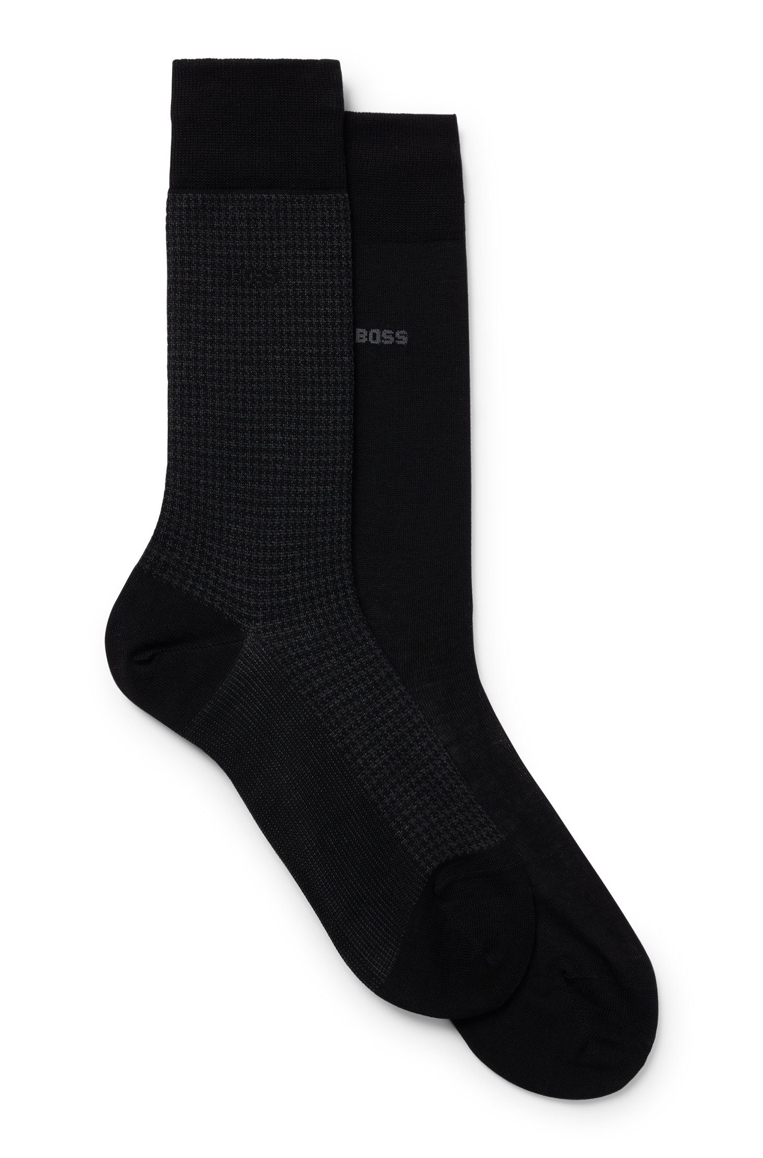 BOSS Socken 2P Houndstooth MC (Packung, 2-Paar, 2er Pack) mit eingesticktem günstig online kaufen