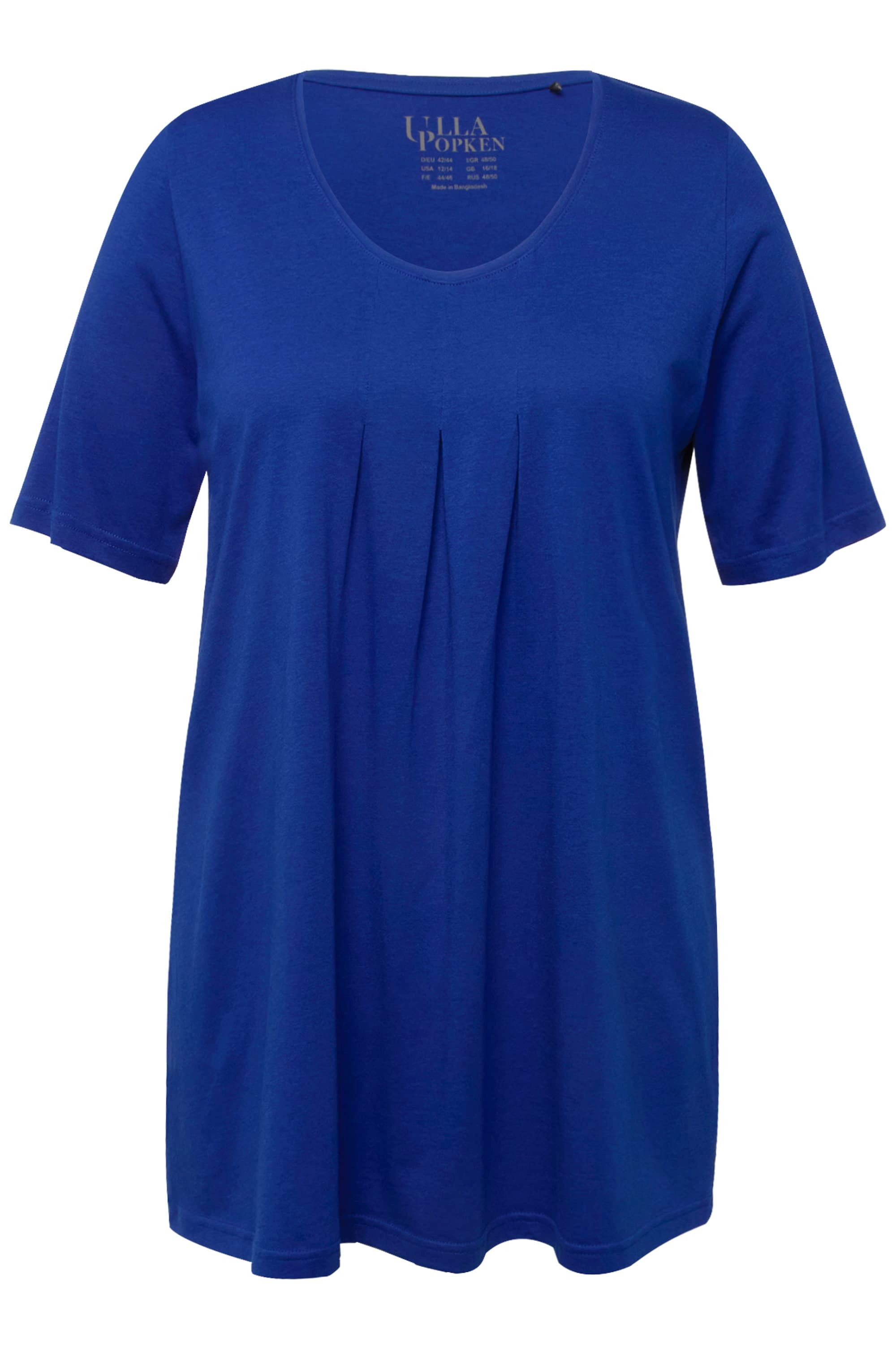 Ulla Popken T-Shirt T-Shirt Zierfalten A-Linie Rundhals Halbarm Modal günstig online kaufen