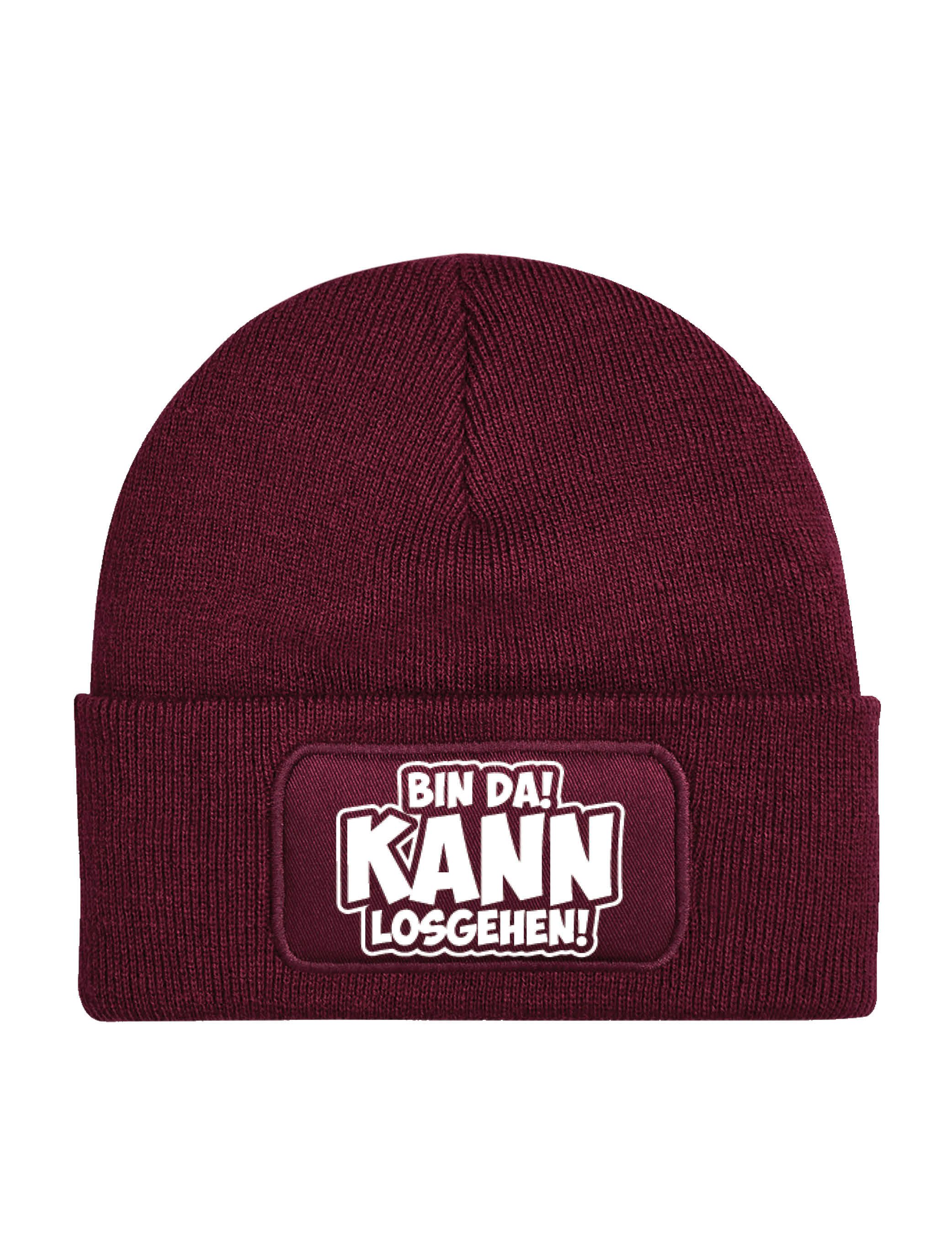 Beanie Herren & Damen unisex Mütze "Bin Da Kann Losgehen" Print Statement